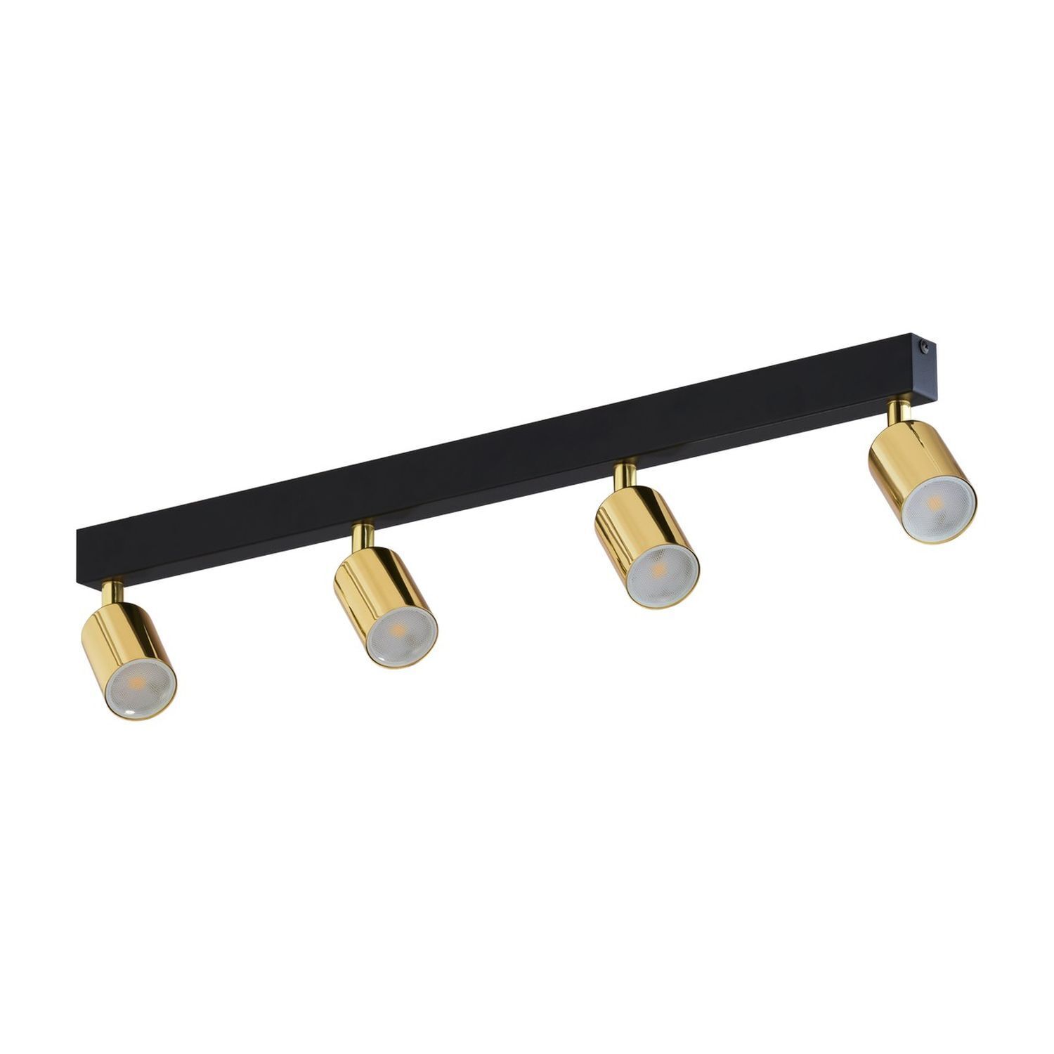 Spot de plafond GU10 or noir 4-flamme 83 cm long métal