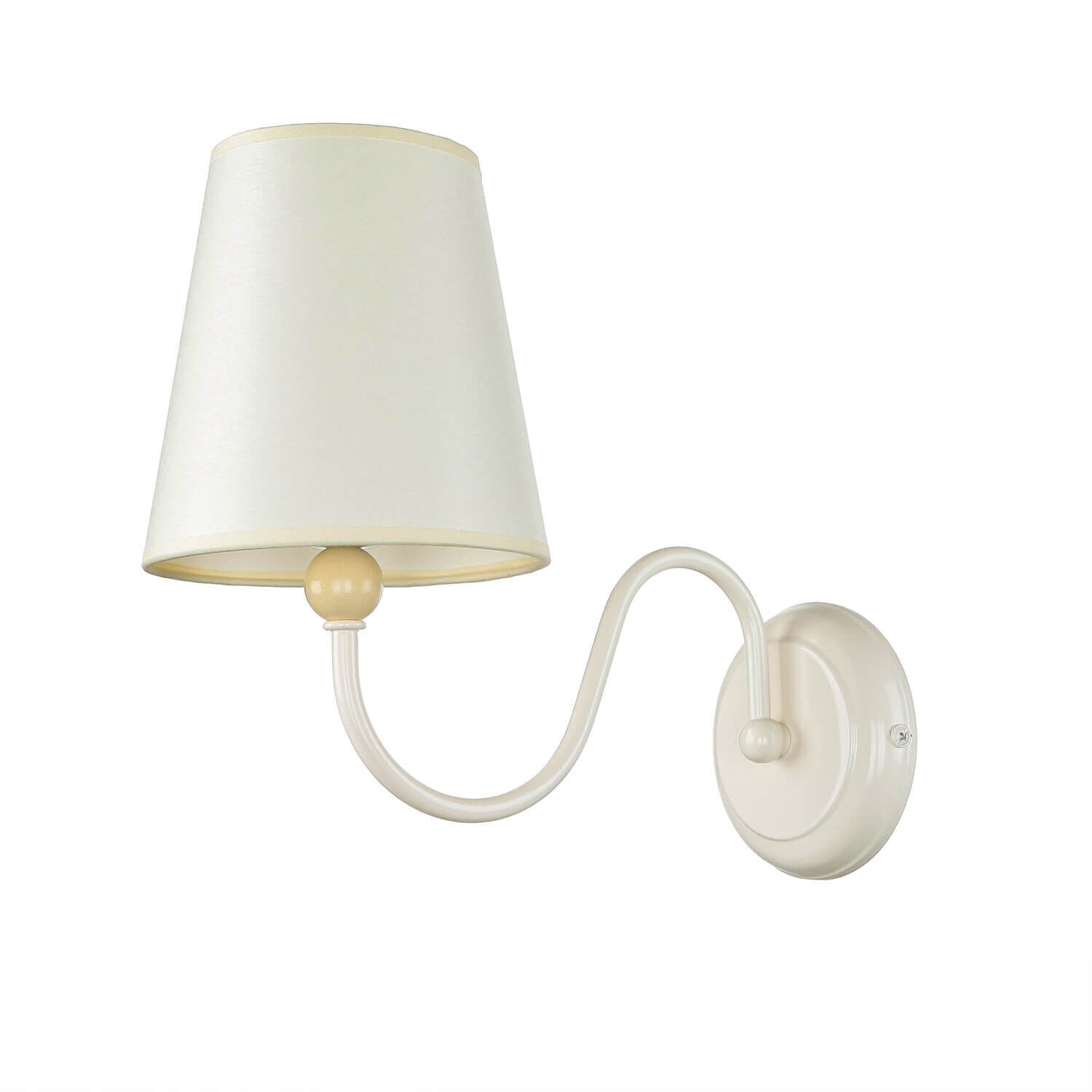 Applique Métal Blanc Tissu Lampe Rustique