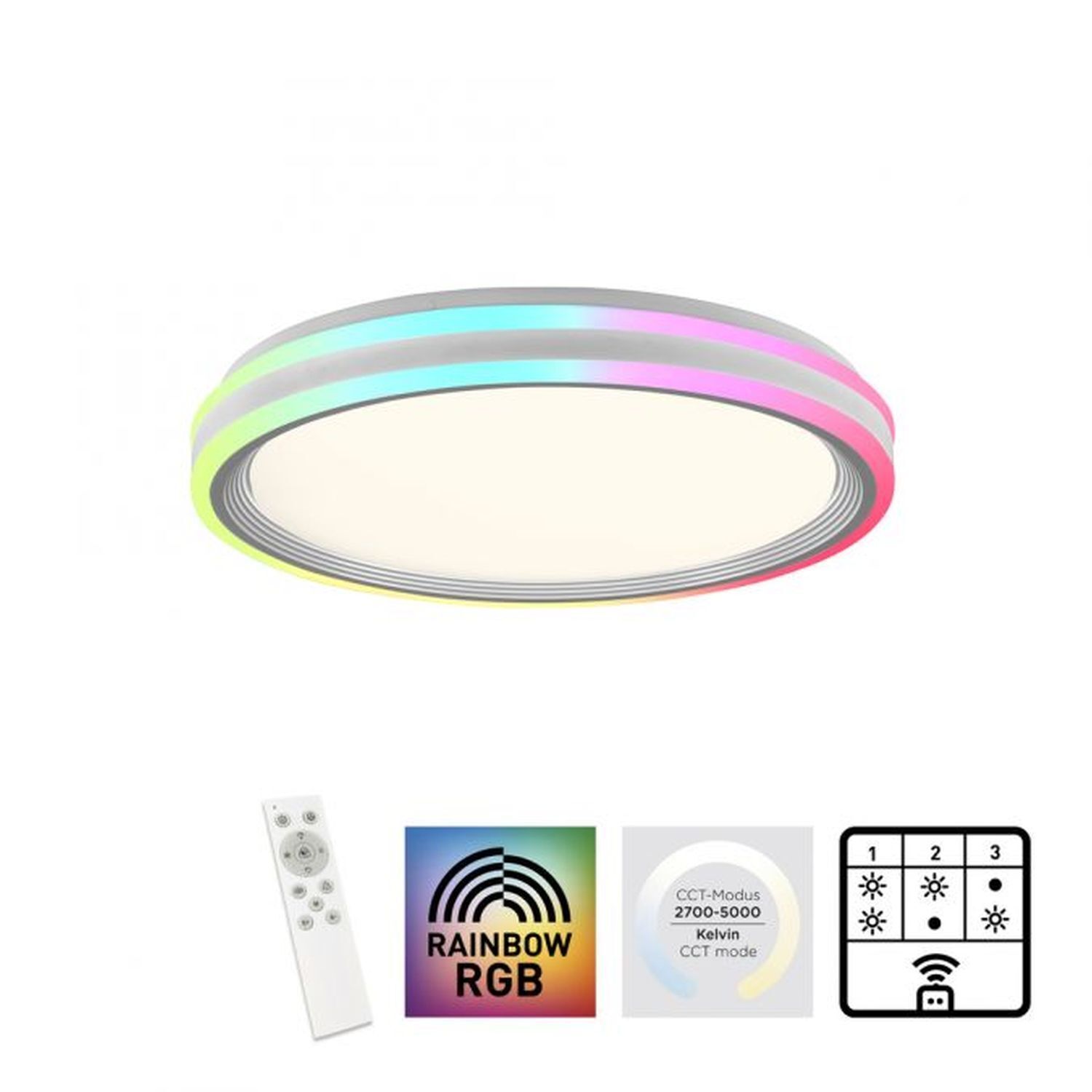 LED Deckenleuchte Fernbedienung Rainbow RGB Ø48,5 cm Deckenleuchte