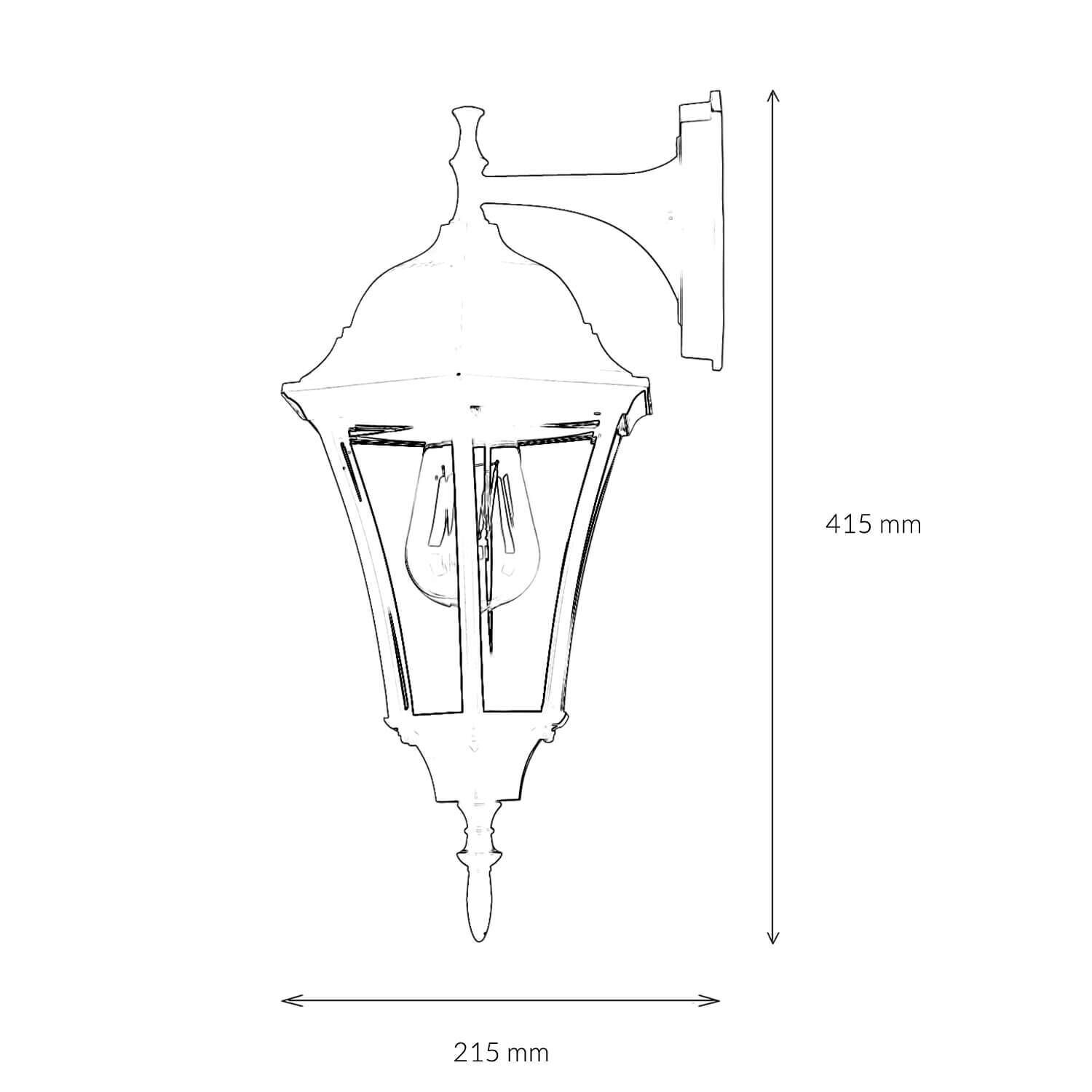 Lampe d'extérieur rustique murale WARSCHAU noir