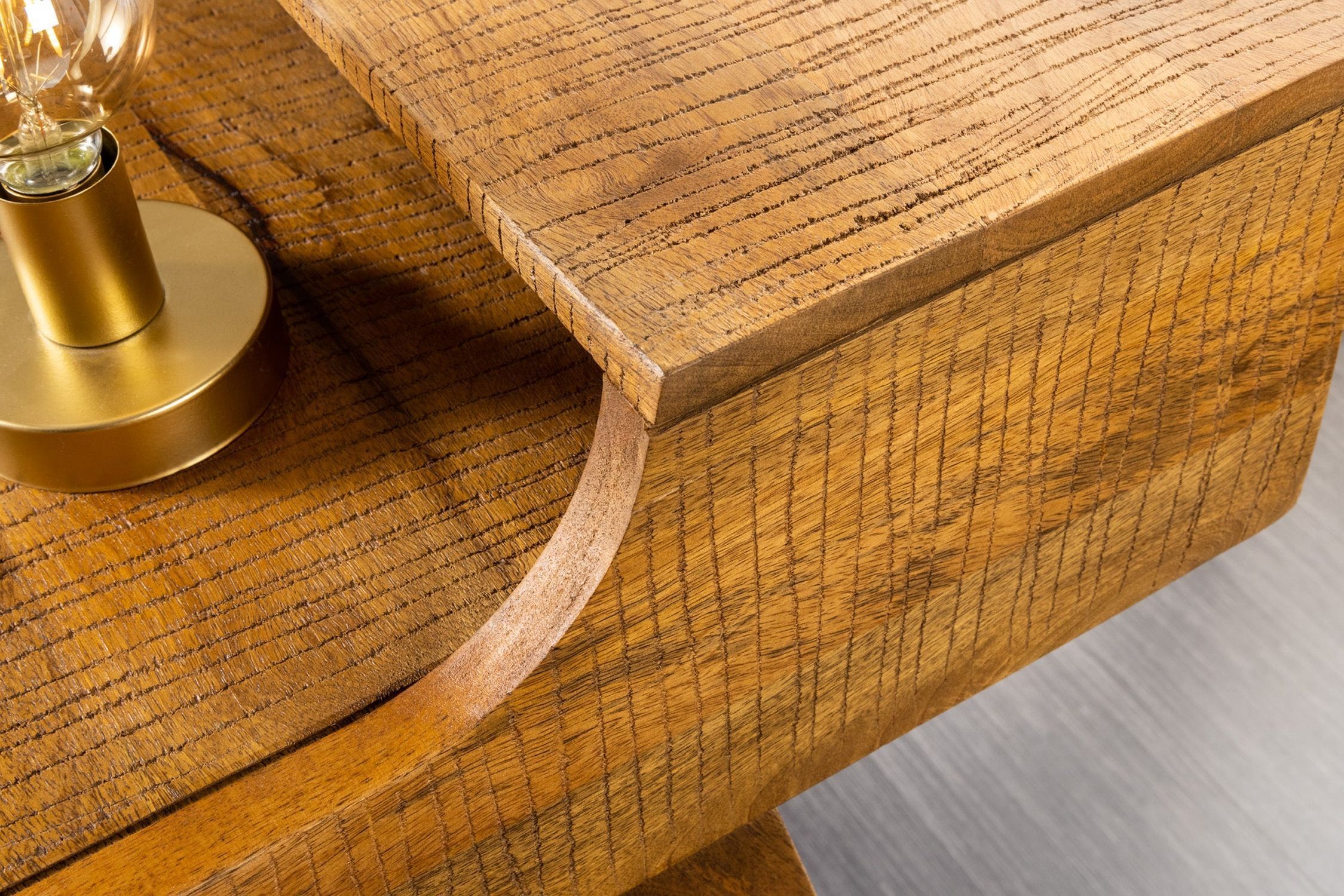 Bureau avec tiroir en bois de manguier naturel 120x86 cm Hartholz, Holz, Innenarchitektur, Gebeiztes Holz, Tabelle