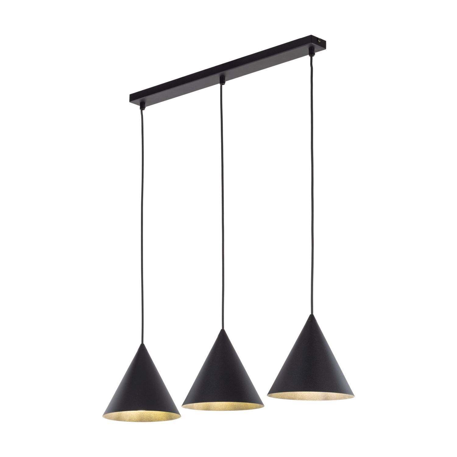 Lampe à suspendre 3 flammes Noir L : 75 cm E27 Rétro Métal