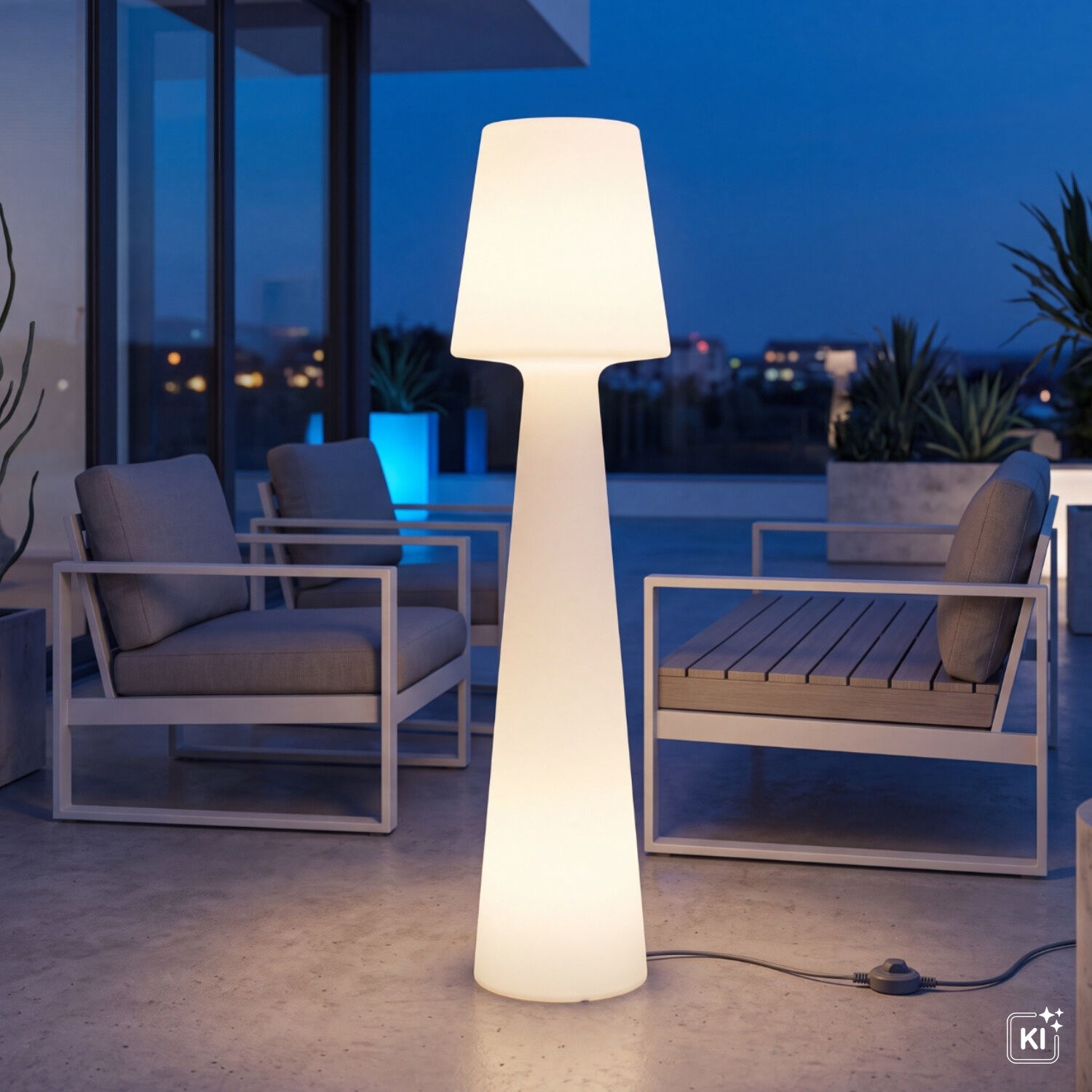 Stehlampe, Outdoor-Lampe, LED-Lampe, Tischlampe, Weißes Licht