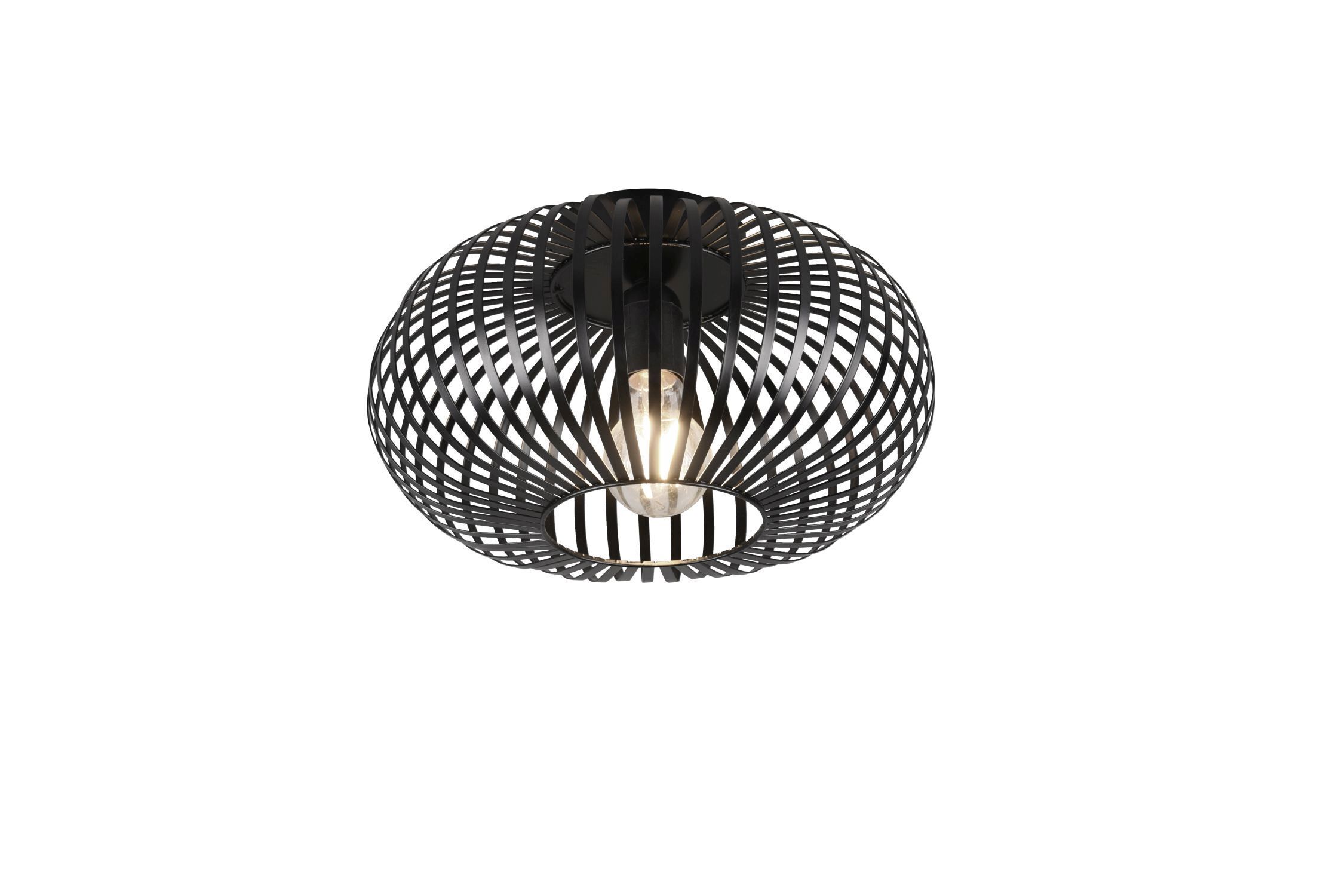 Plafonnier industriel métal noir E27 Ø30 cm rond Lampe, Deckenleuchte