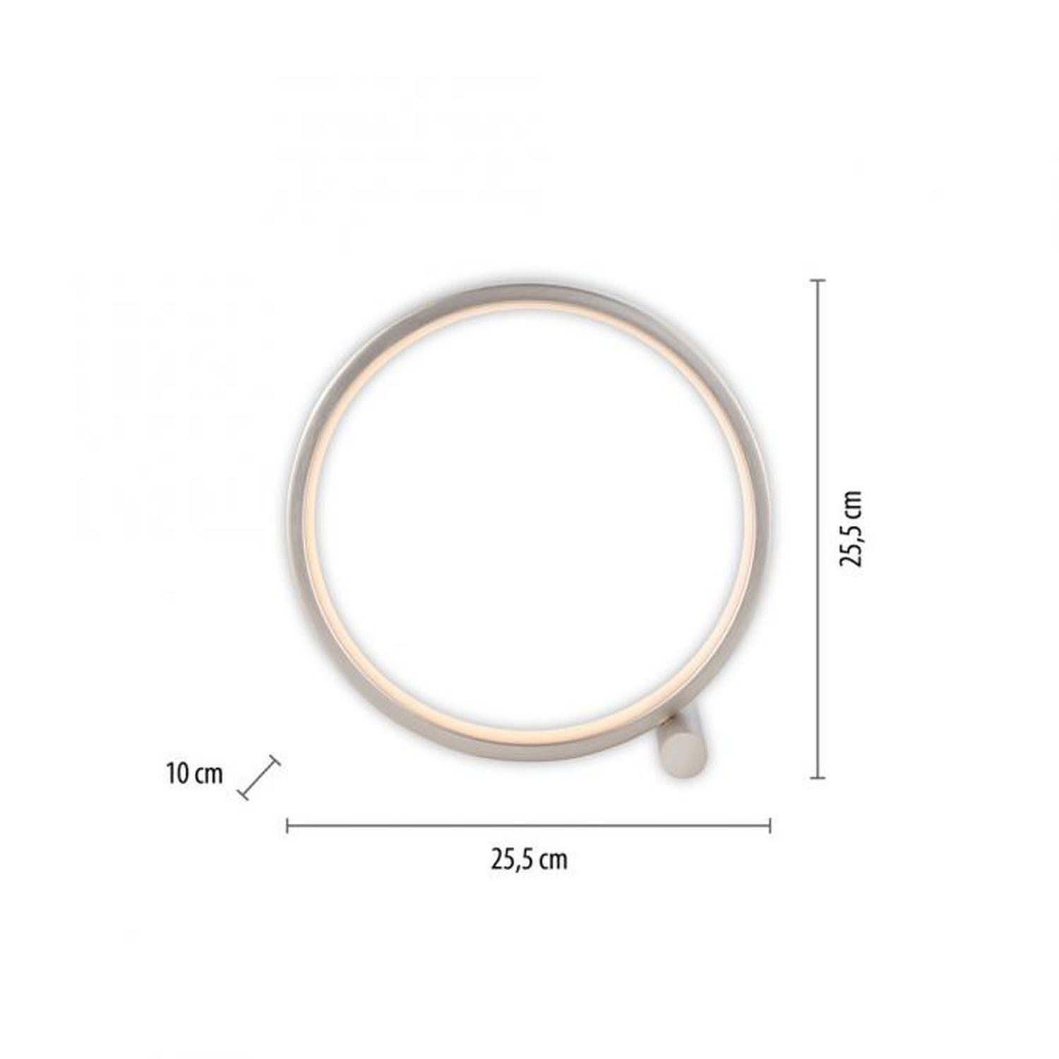 Lampe de table LED Argent Métal Anneau H:25,5 cm 3000 K 10 W