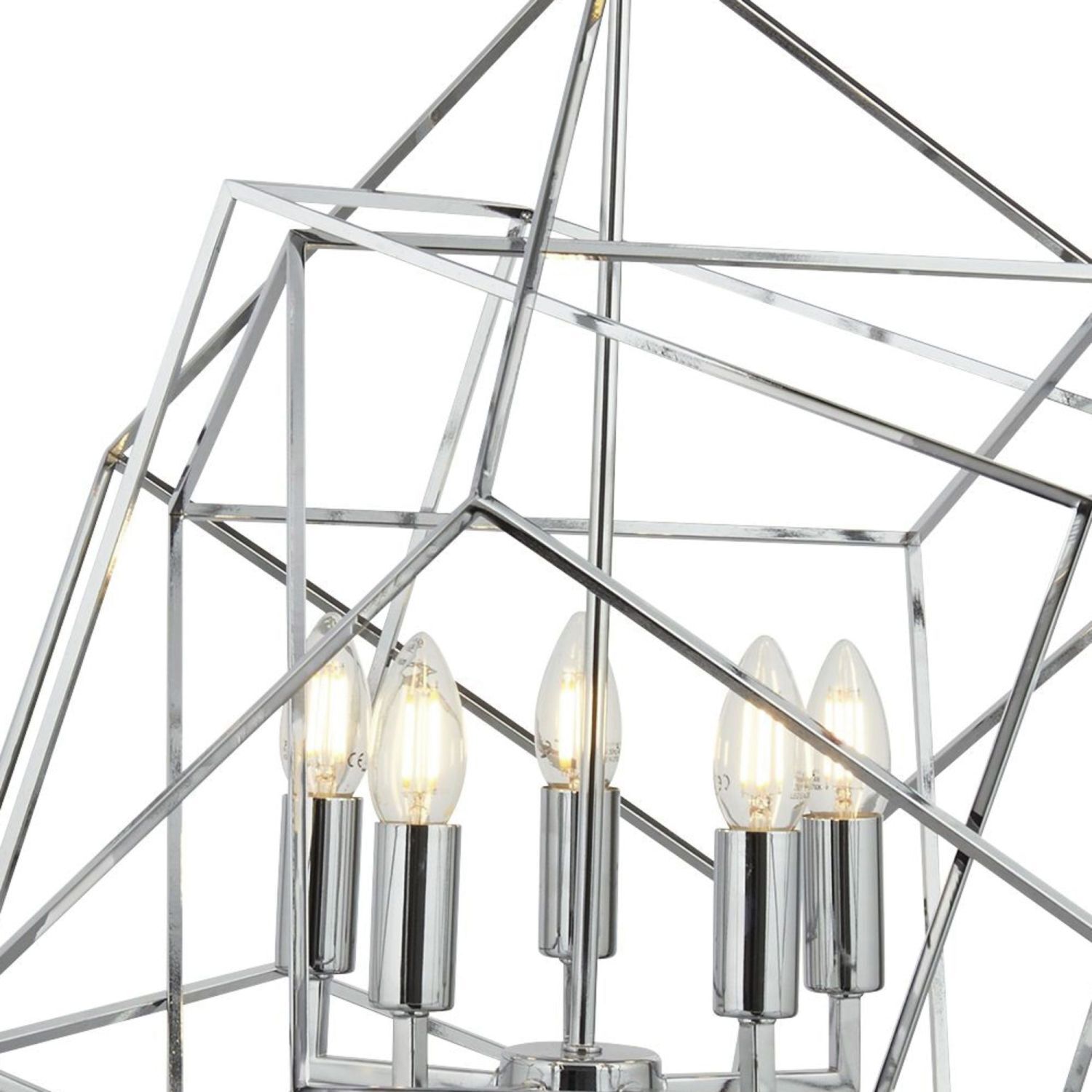 Lampe à suspendre Métal Moderne 5-flamme E14 Chrome
