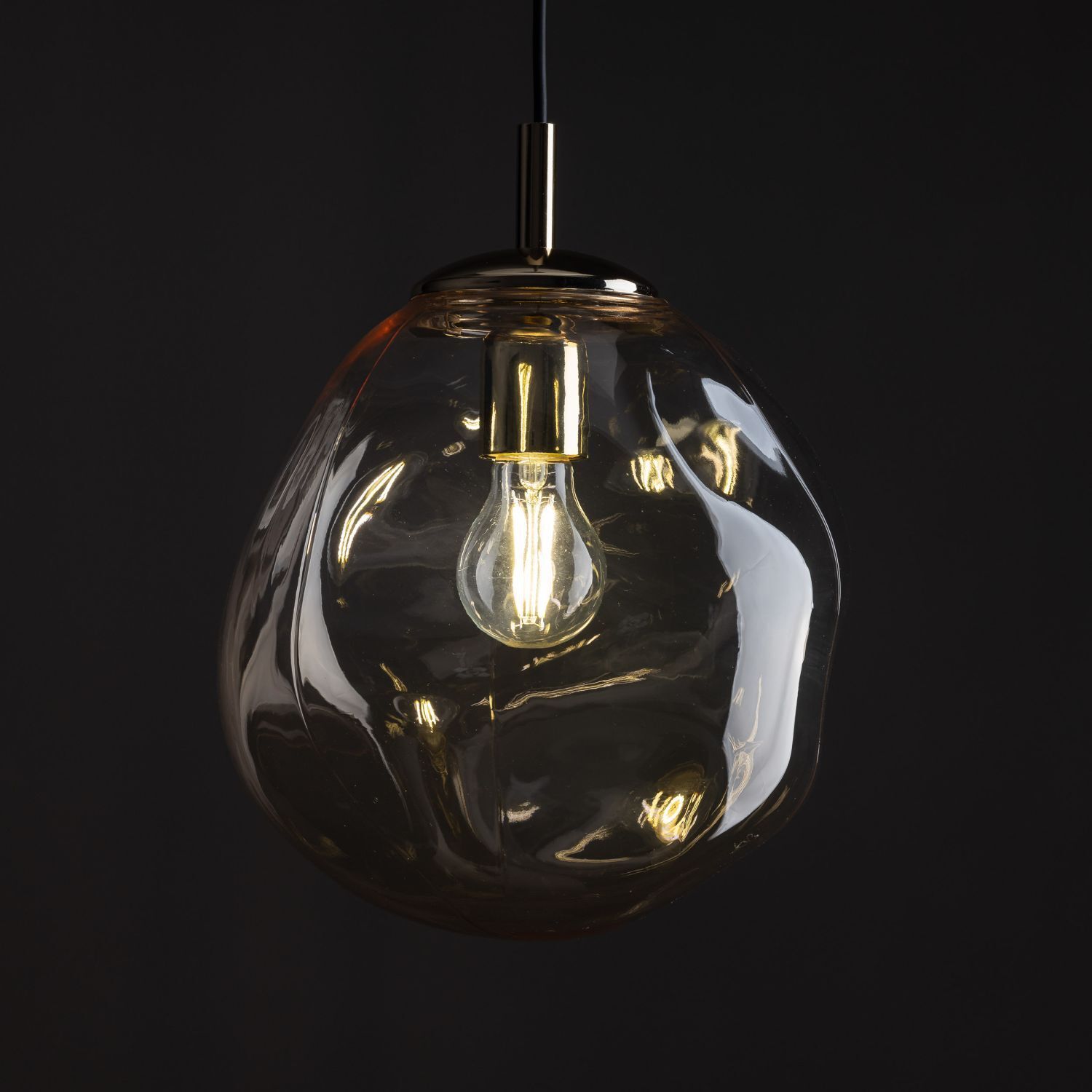 Lampe à suspendre verre fumé E27 L : 25 cm H : max. 175 cm Licht