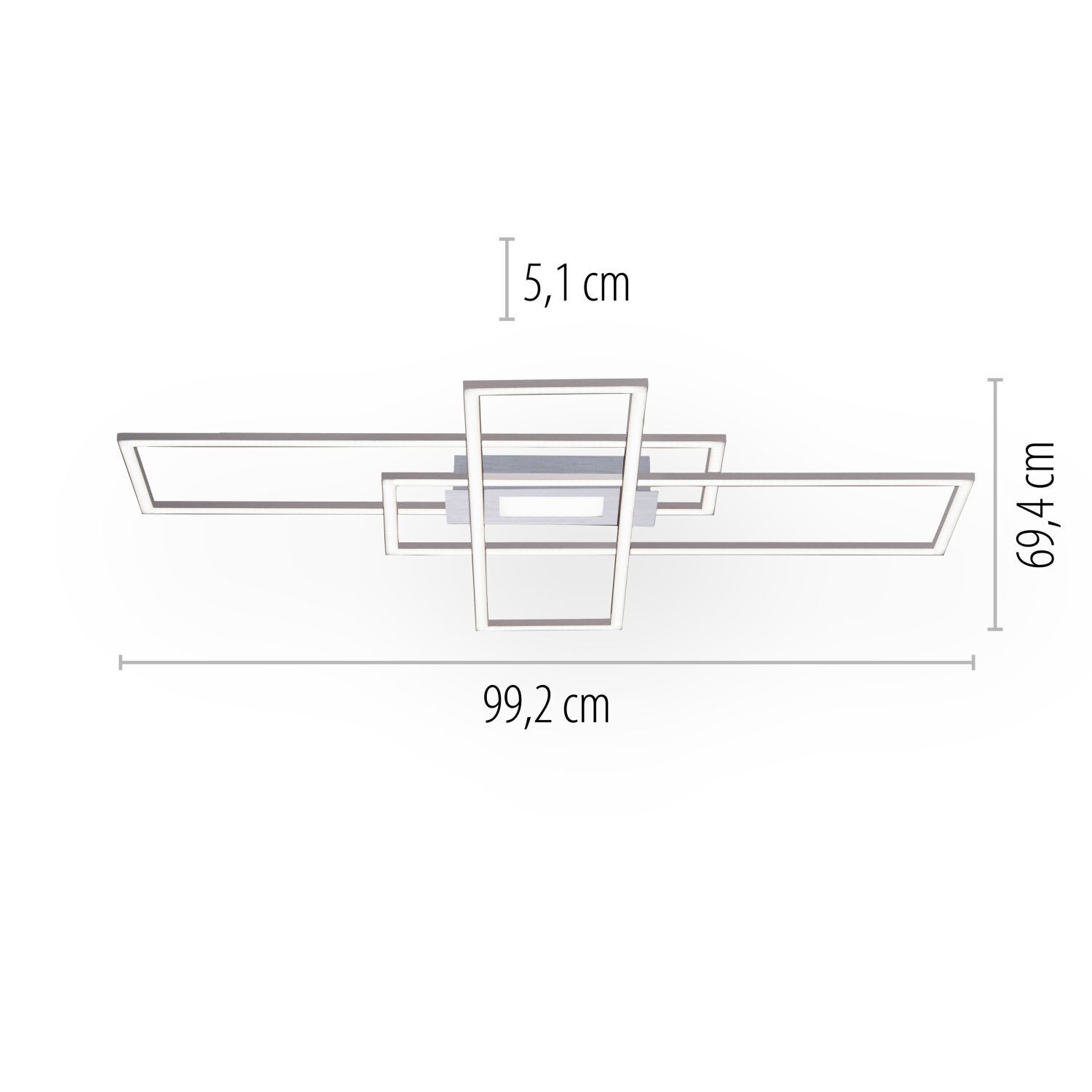 Lampe de plafonnier LED à intensité variable Métal en acier L:98,9 cm 45 W