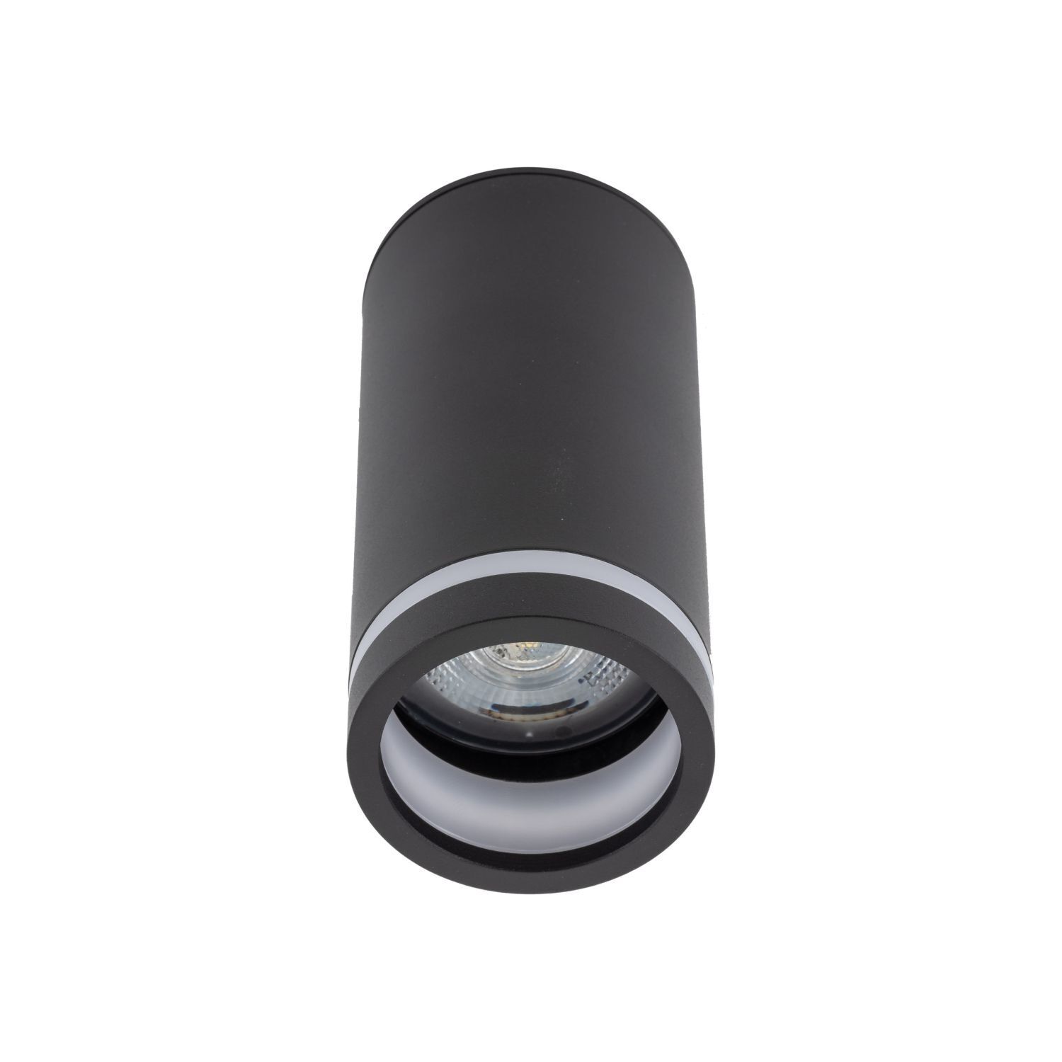 Deckenspot Metall Ø 5,5 cm H: 11 cm klein rund Schwarz GU10 Beleuchtung