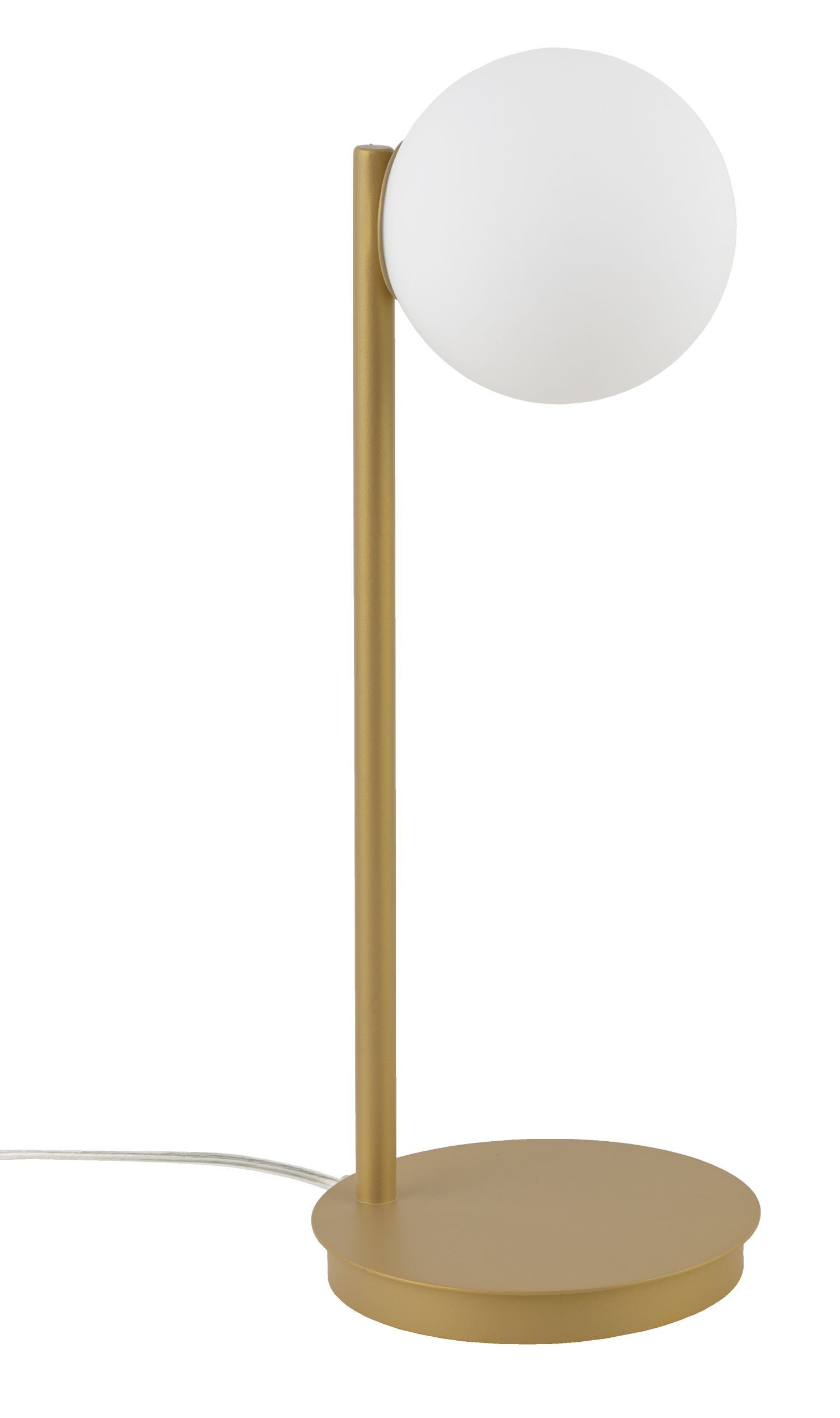 Lampe de chevet or métal verre boule 43cm G9 petite