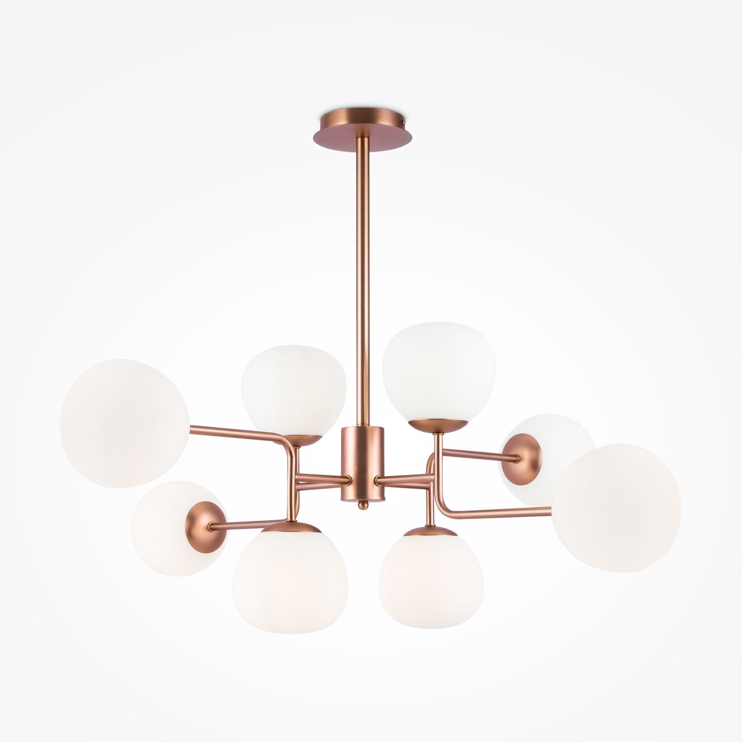 Lampe de plafond métal verre E14 96 cm de large en laiton blanc