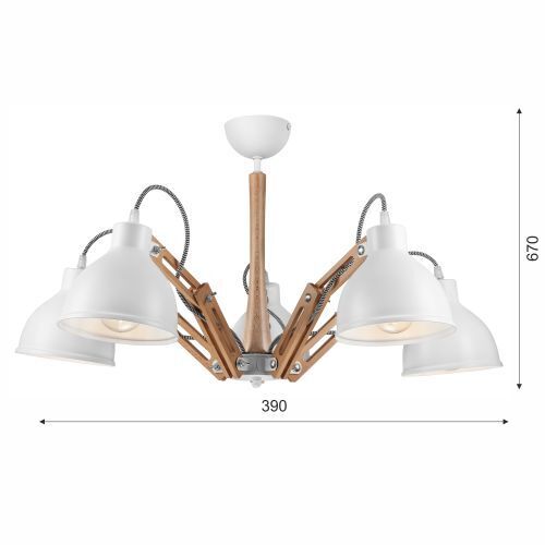 Plafonnier Couleur Bois 5-flmg Moderne Salon