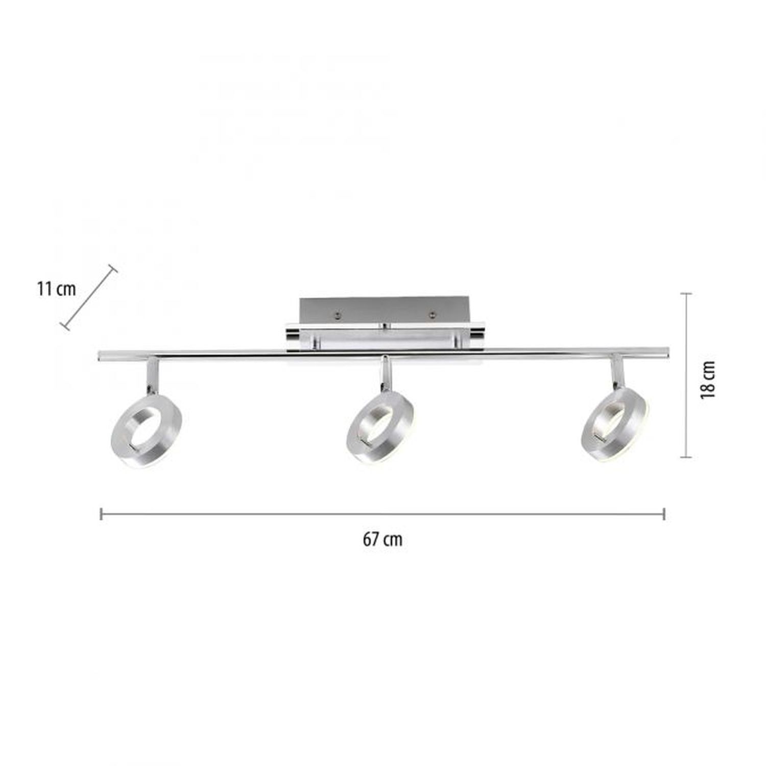 Flexibler LED Deckenspot in Aluminium IP44 L:67 cm Beleuchtung