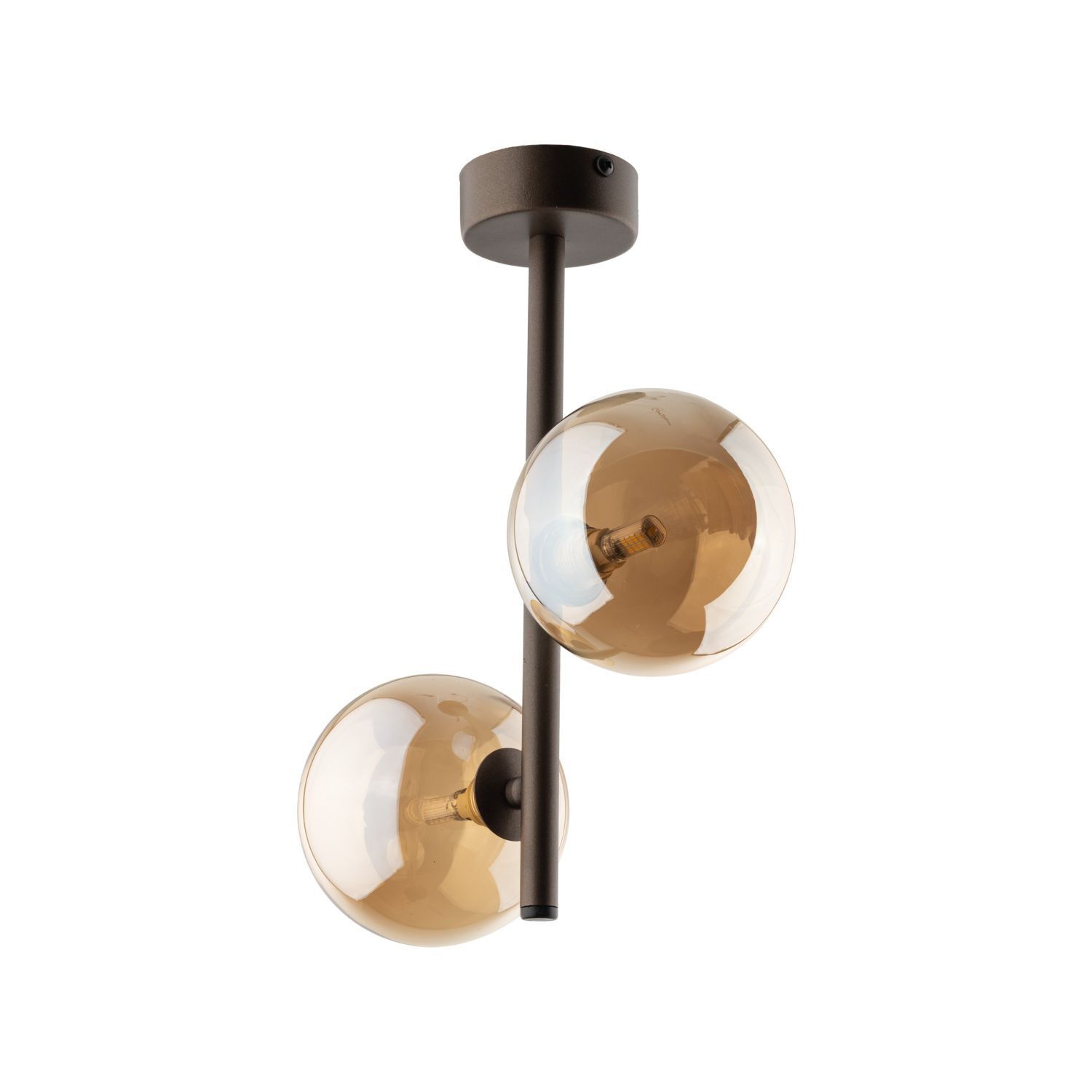 Deckenlampe, Kugelleuchten, Two-tone, Bronzefarben, Glaslicht