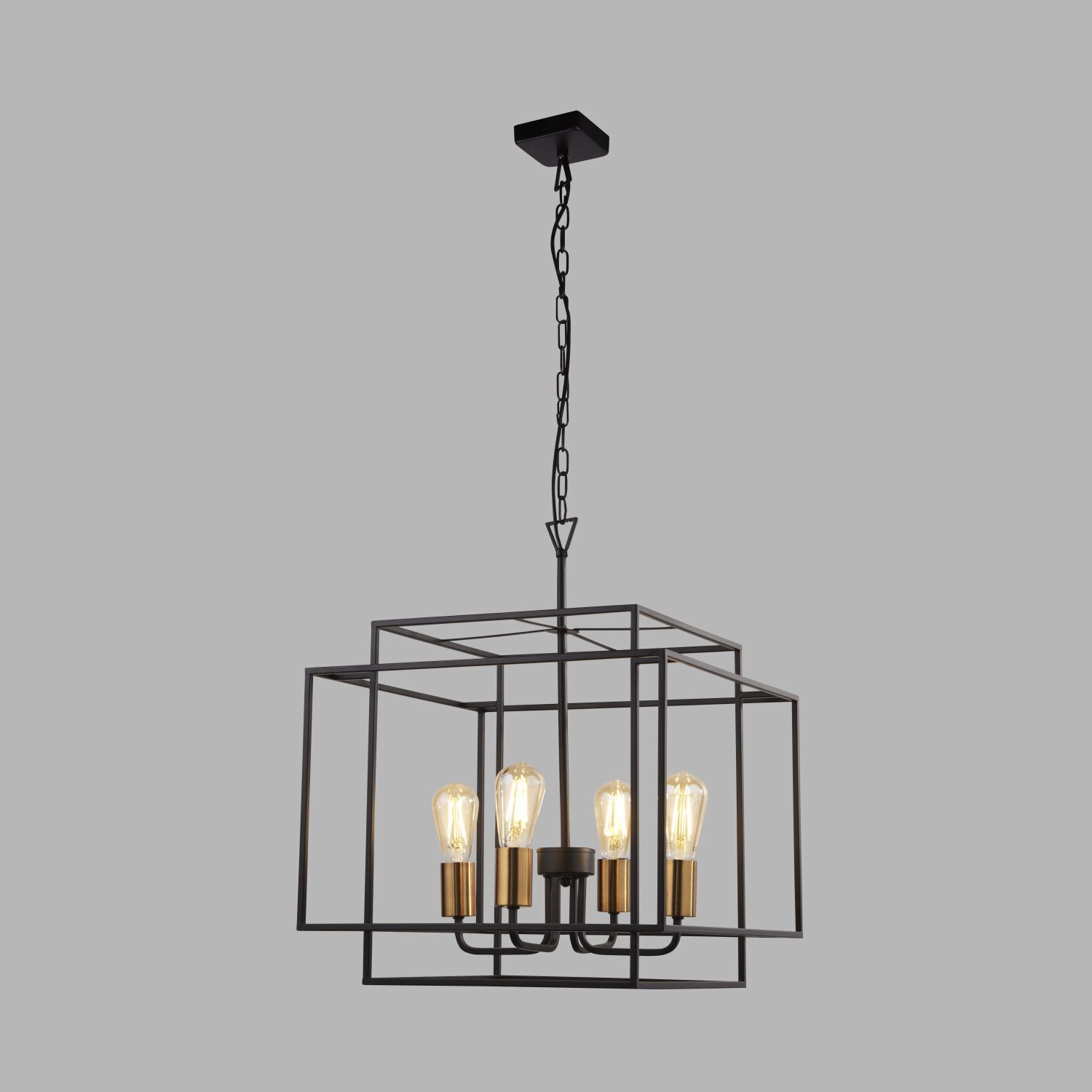 Lampe à suspendre métal L : 45 cm noir mat bronze E27