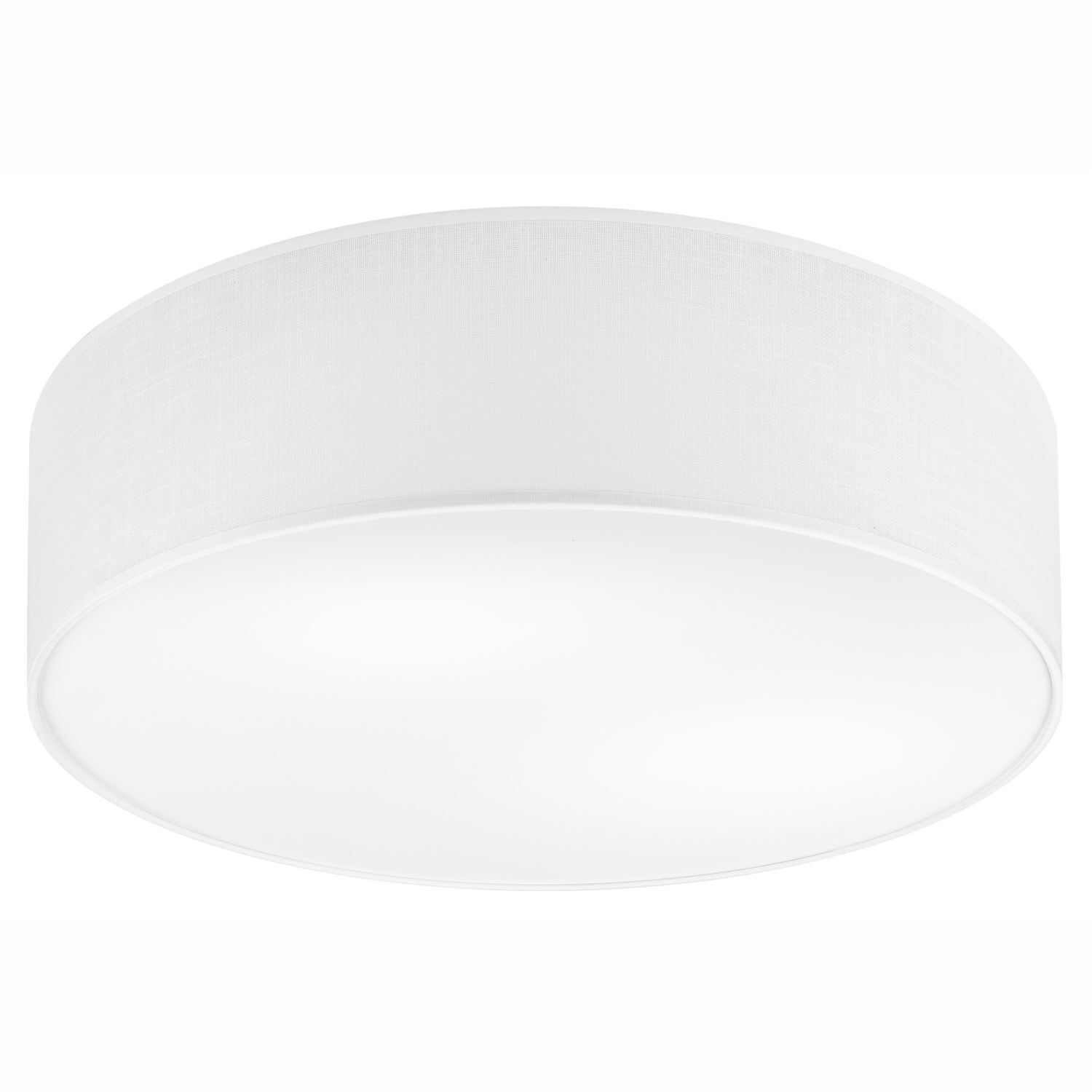 Plafonnier blanc tissu Ø 45 cm rond plat faible éblouissement 2x E27