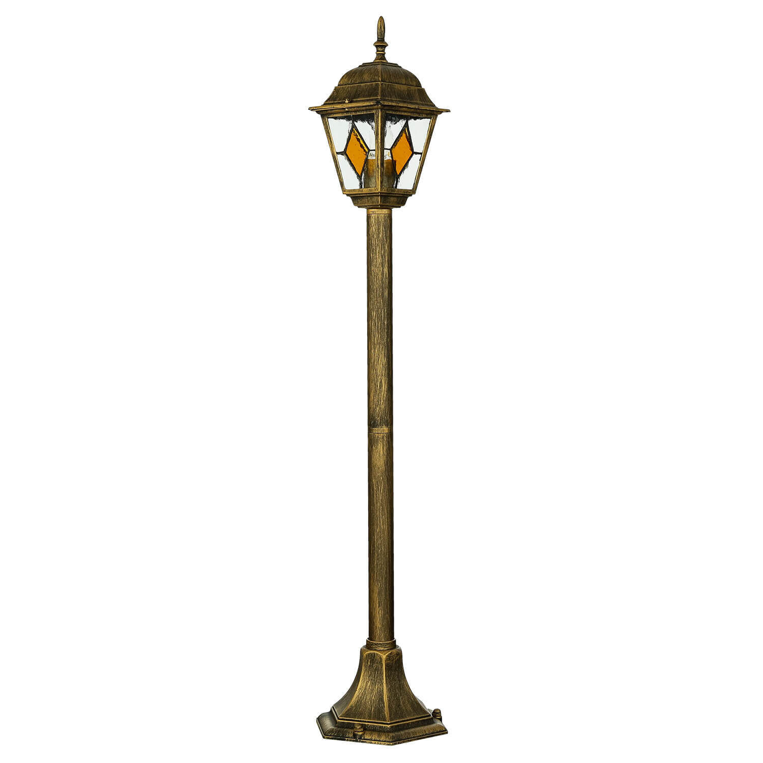 Lampe de chemin antique Monaco avec vitrail