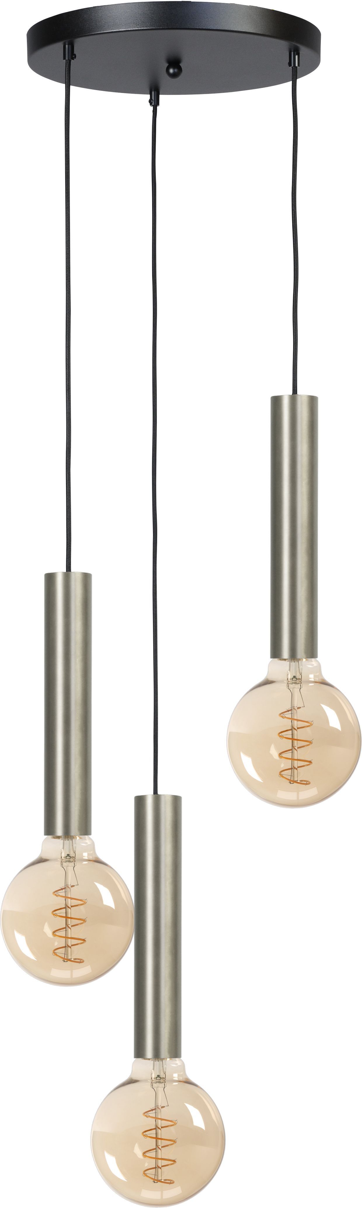 Suspension 3 flammes noir nickel pour E27 ESJA