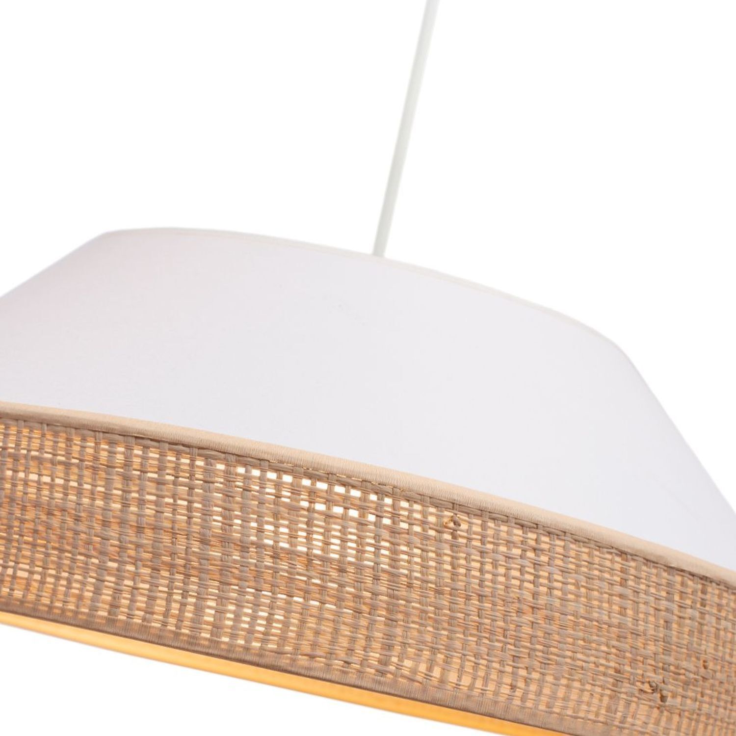 Pauvre suspension tissu rotin E27 Ø45 cm confortable
