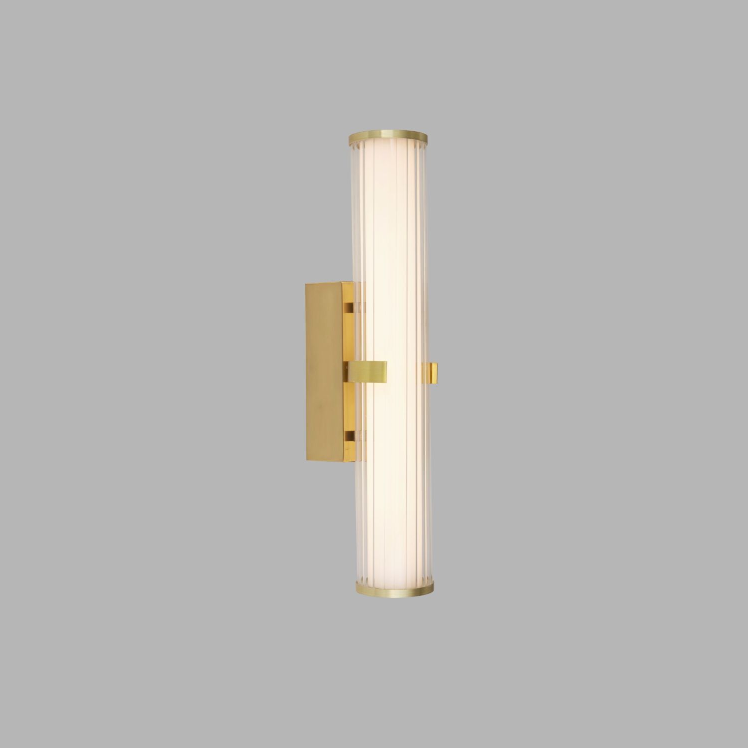 Applique LED IP44 verre métal doré 43 cm salle de bain miroir