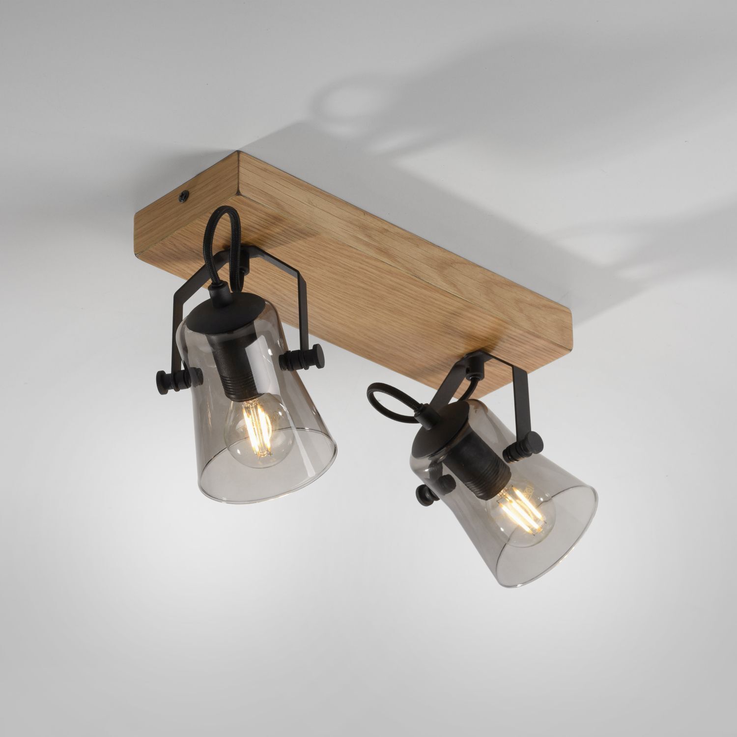 Projecteur flexible de plafond verre chêne E14 38 cm à faible éblouissement Leuchte, Beleuchtung, Lampe