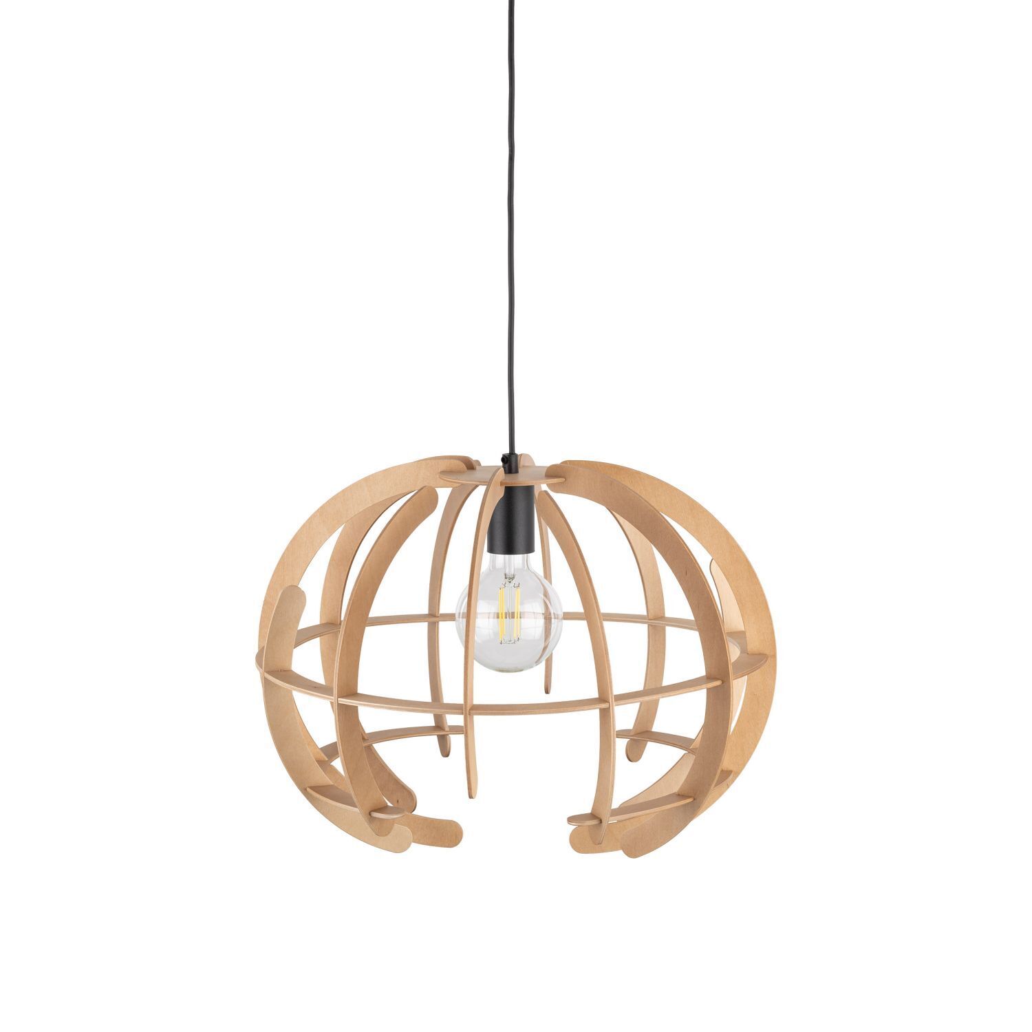 Hängeleuchte Holz Ø 46 cm H: max. 160 cm verstellbar E27 Leuchter, Lampe, Leuchte