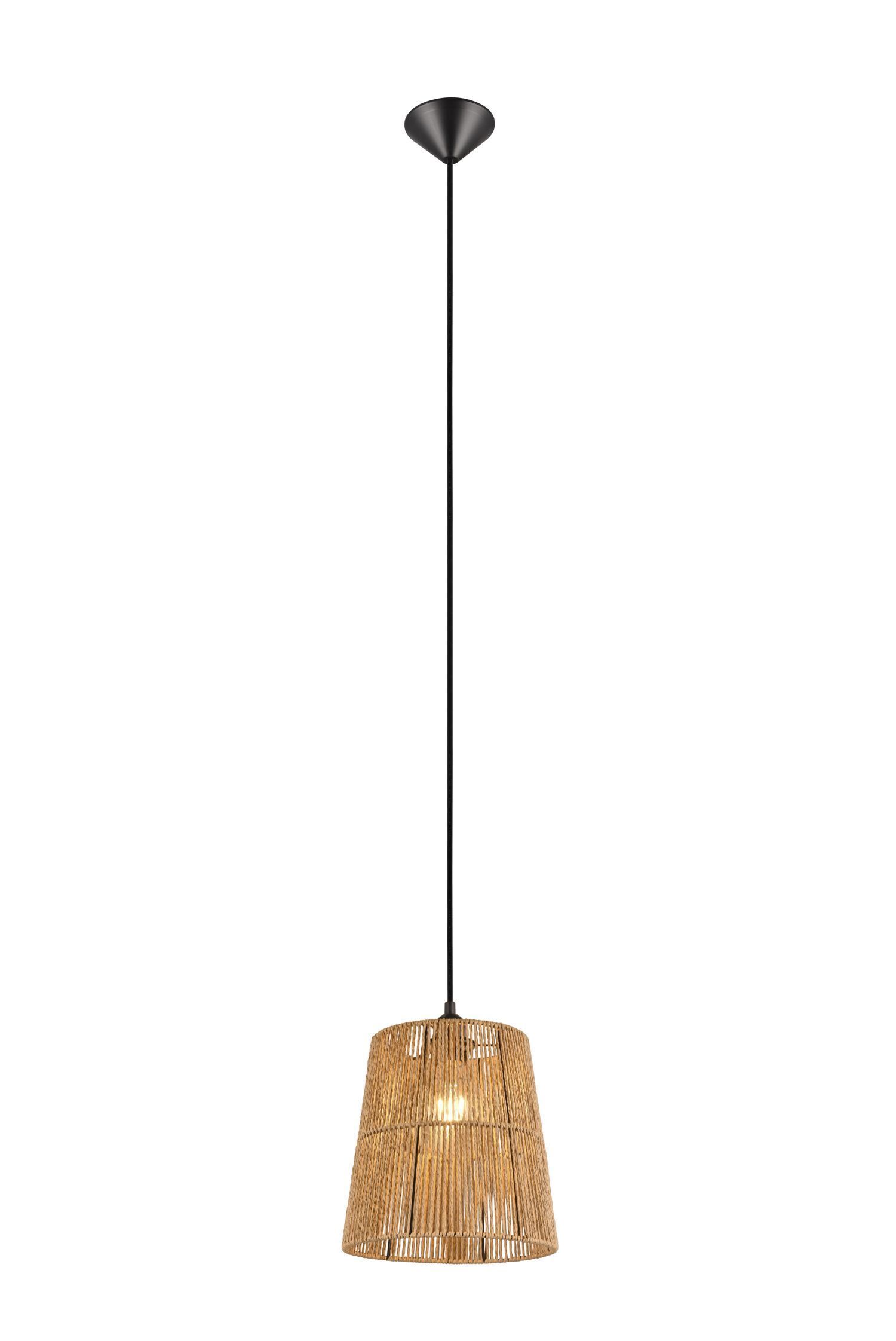 Lampe à suspendre ronde papier brun E27 Ø24 cm confortable