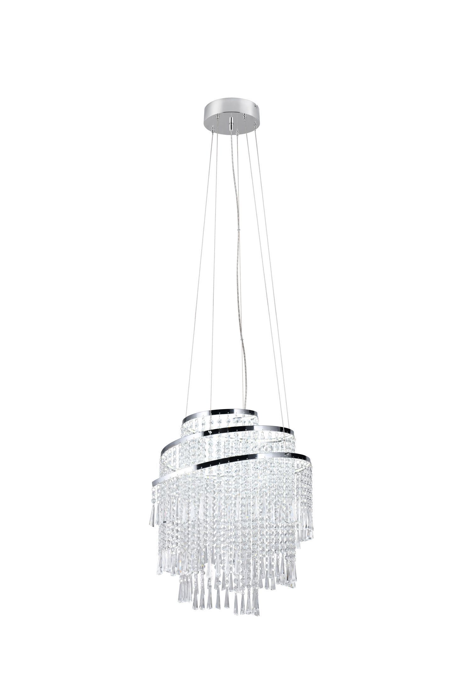 Lampe LED à suspendre avec télécommande à intensité variable Chrome Acrylique Leuchter, Lampe