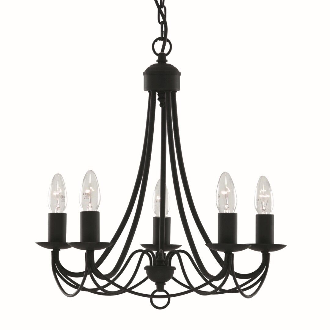 Lustre en noir mat 5-flmg.