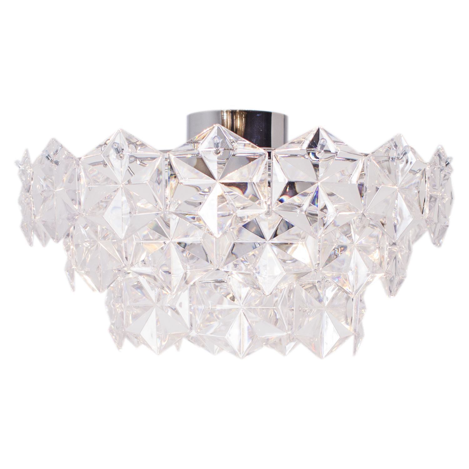 Plafonnier cristal L : 51 cm Chromé E27 3-flamme décoratif