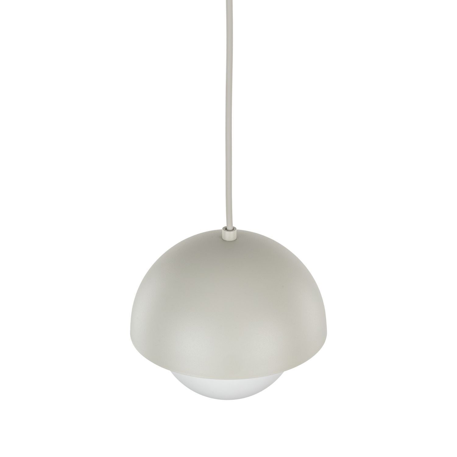 Lampe à suspendre Verre Métal Ø 17 cm Beige Blanc G9 Boule Abat-jour