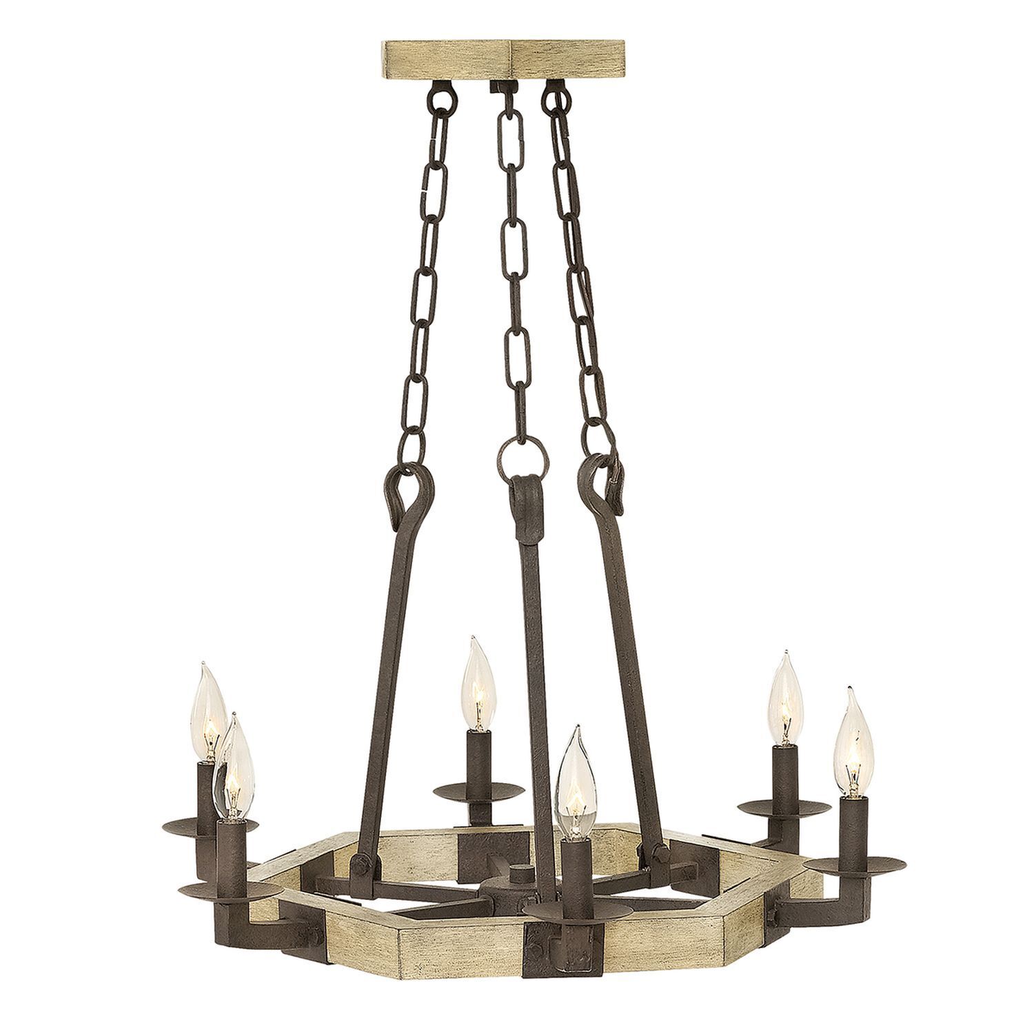 Lustre en bois VIVIA Marron rouille Ø63cm Lampe