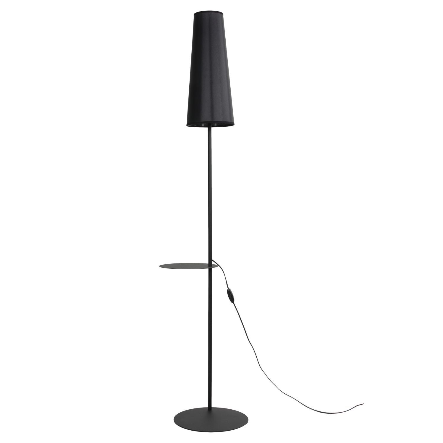 Lampadaire avec tablette Métal Tissu hauteur 170 cm E27