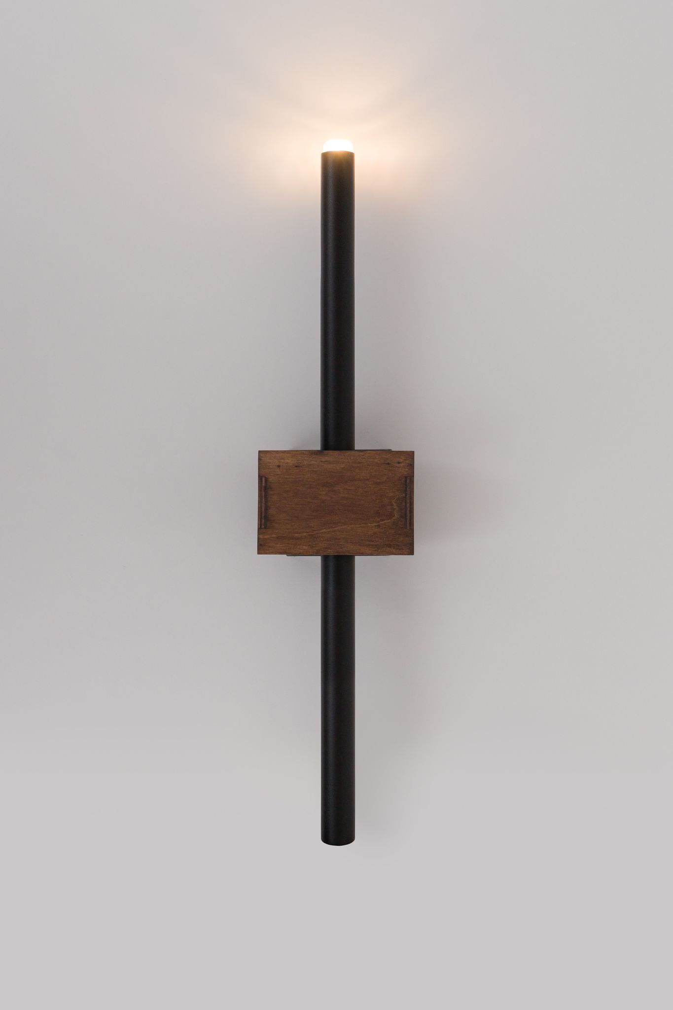 Applique murale noire métal bois G9 L:11 cm confortable