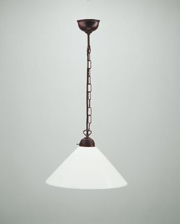Lampe à suspendre antique ronde Ø35 cm E27 laiton verre anti-éblouissant