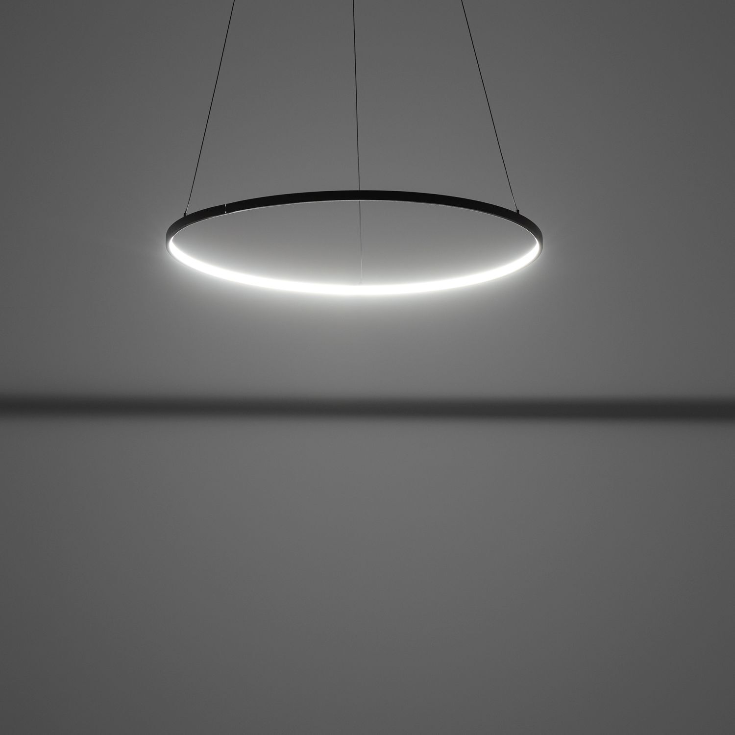 Suspension LED Ring Ø 60 cm Noir 3000 K 660 lm Métal