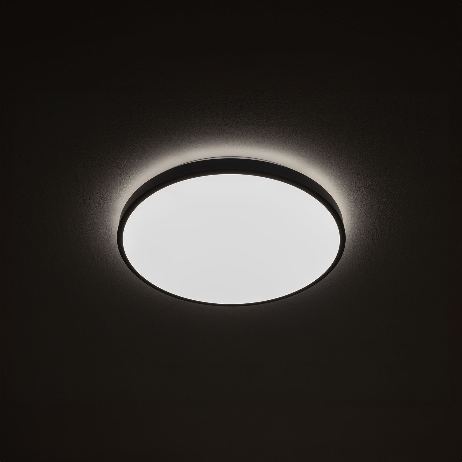 Plafonnier LED rond à faible éblouissement Ø38,5 cm 3000 K noir