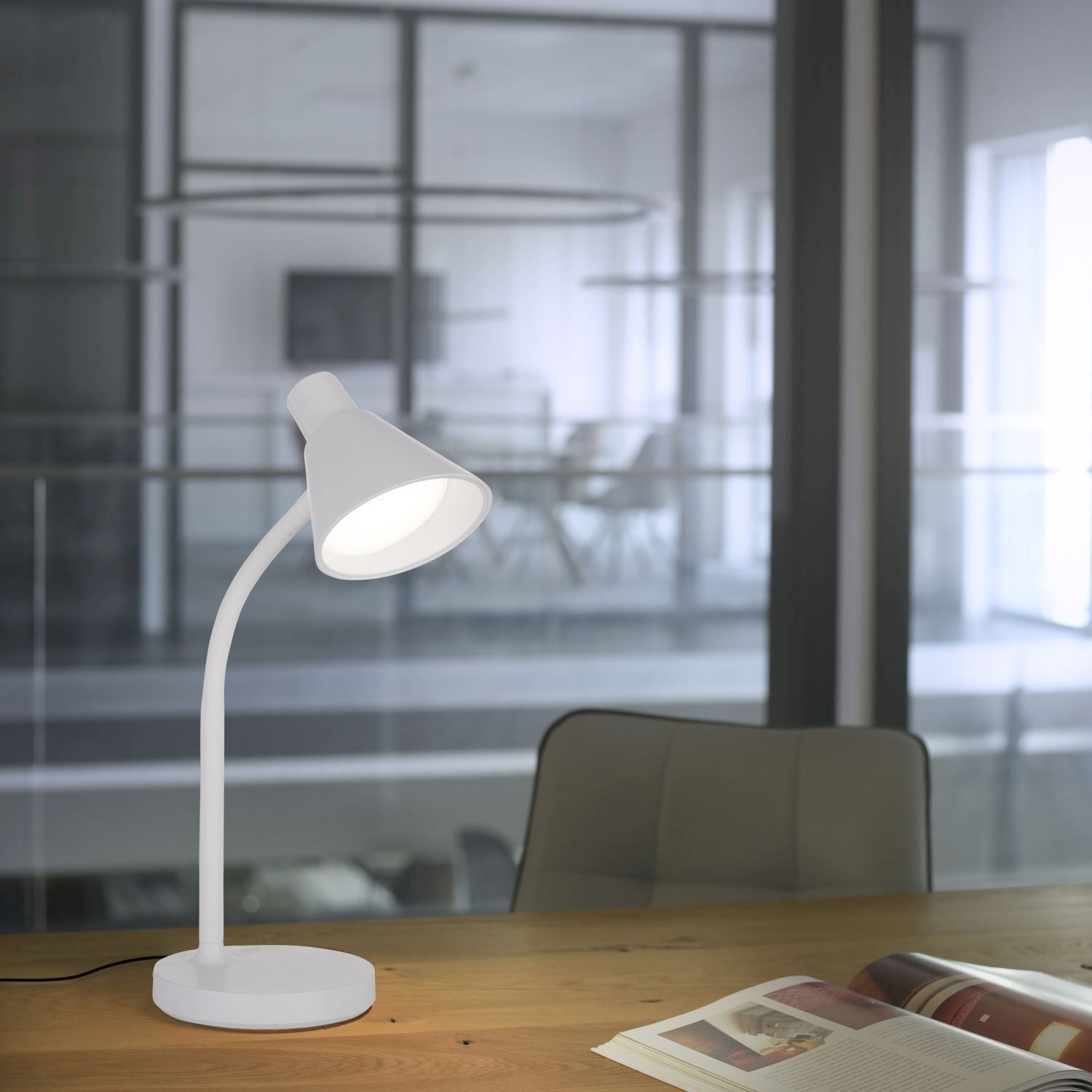 Lampe de bureau LED Métal 38 cm Blanc 600 lm Moderne
