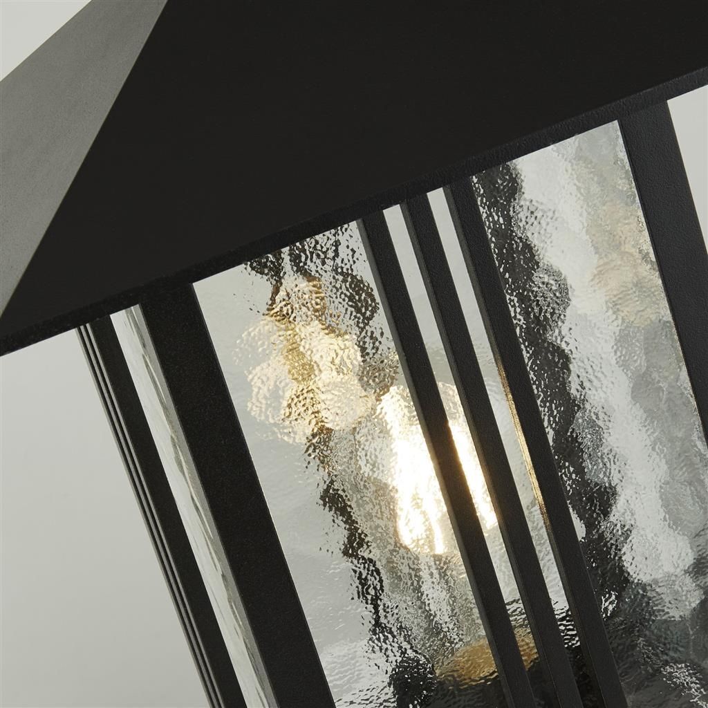 Lampe de socle noire 45 cm IP44 E27 aluminium verre