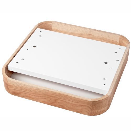 Lampe de plafonnier petit carré L : 45 cm bois métal pour 4x E27 Tablett, Whirlpool, Wanne