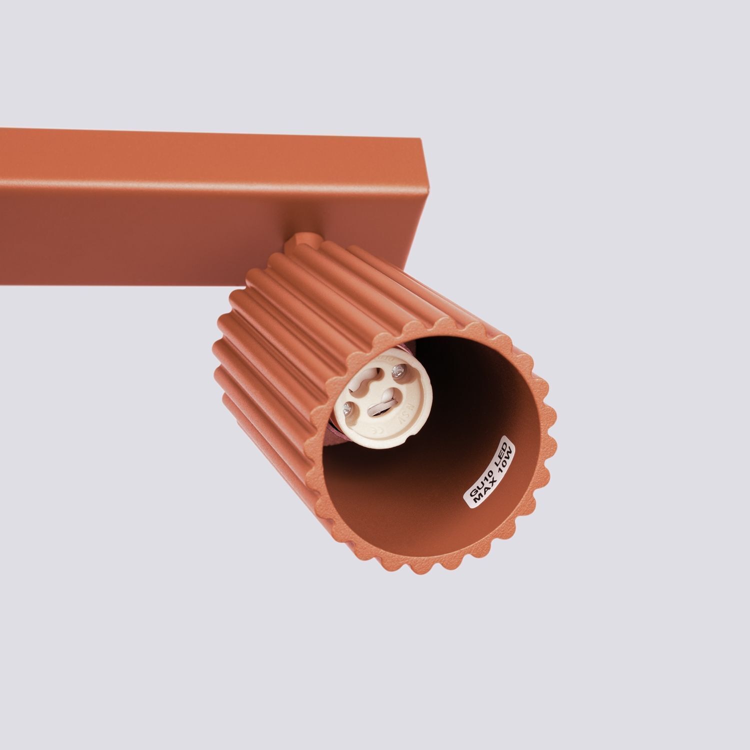 Projecteur de plafond 6 flammes rouge GU10 117 cm de long grand aluminium
