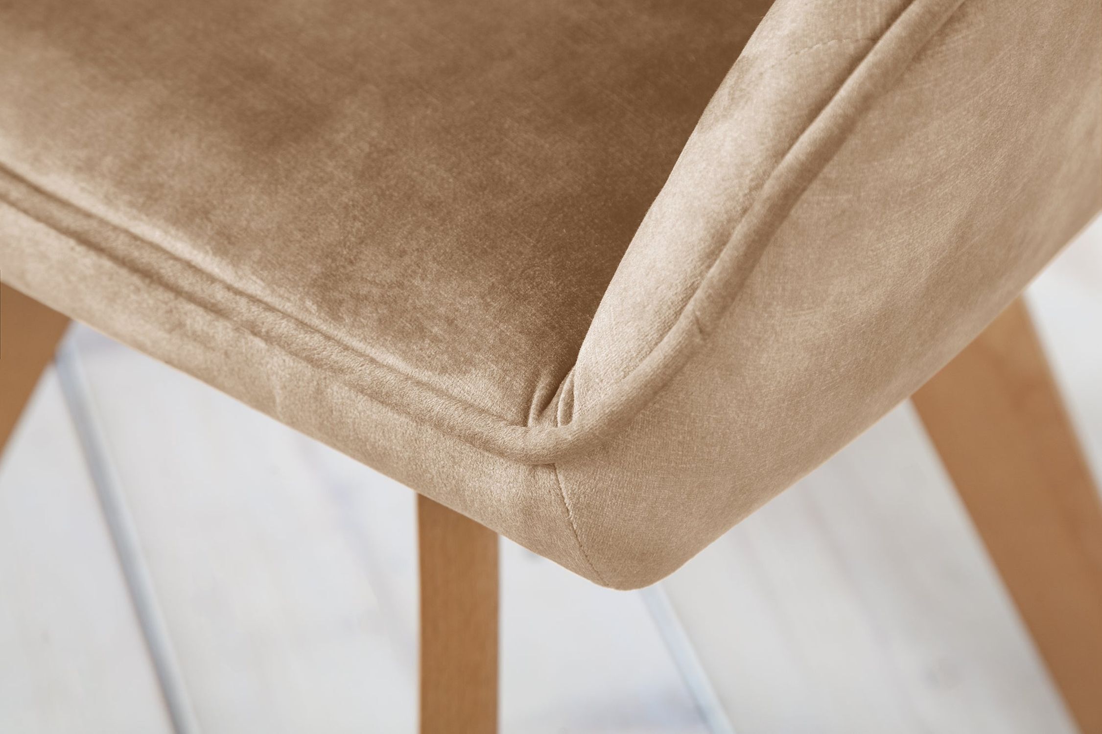 Chaise pivotante velours bois sans roulettes crème beige naturel Kissen, Dekoration für Zuhause, Mobiliar, Kopfkissen, Innenarchitektur