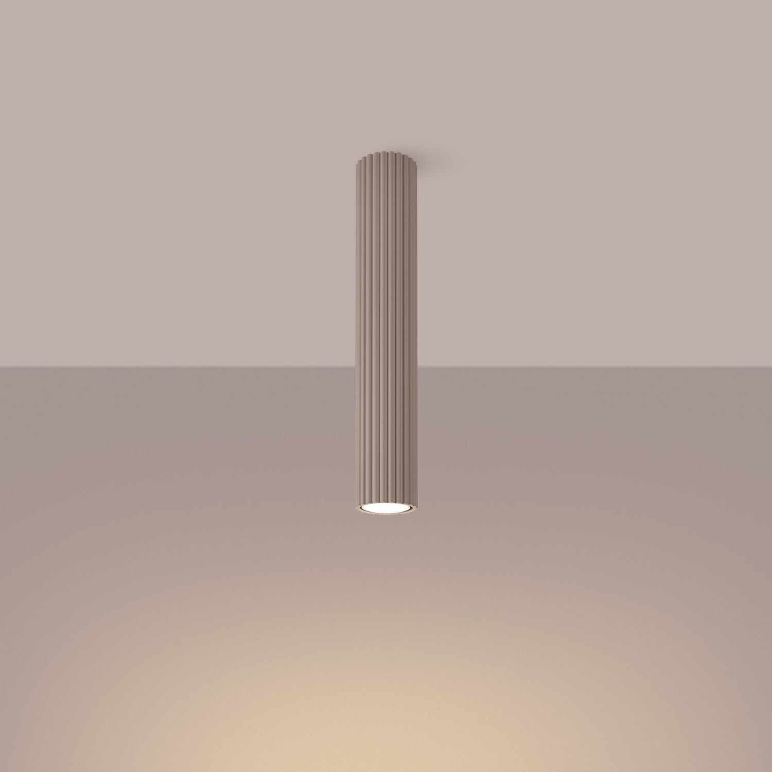 Runde Deckenlampe Aluminium Taupe GU10 H:40 cm Modern Beleuchtung, Deckenleuchte