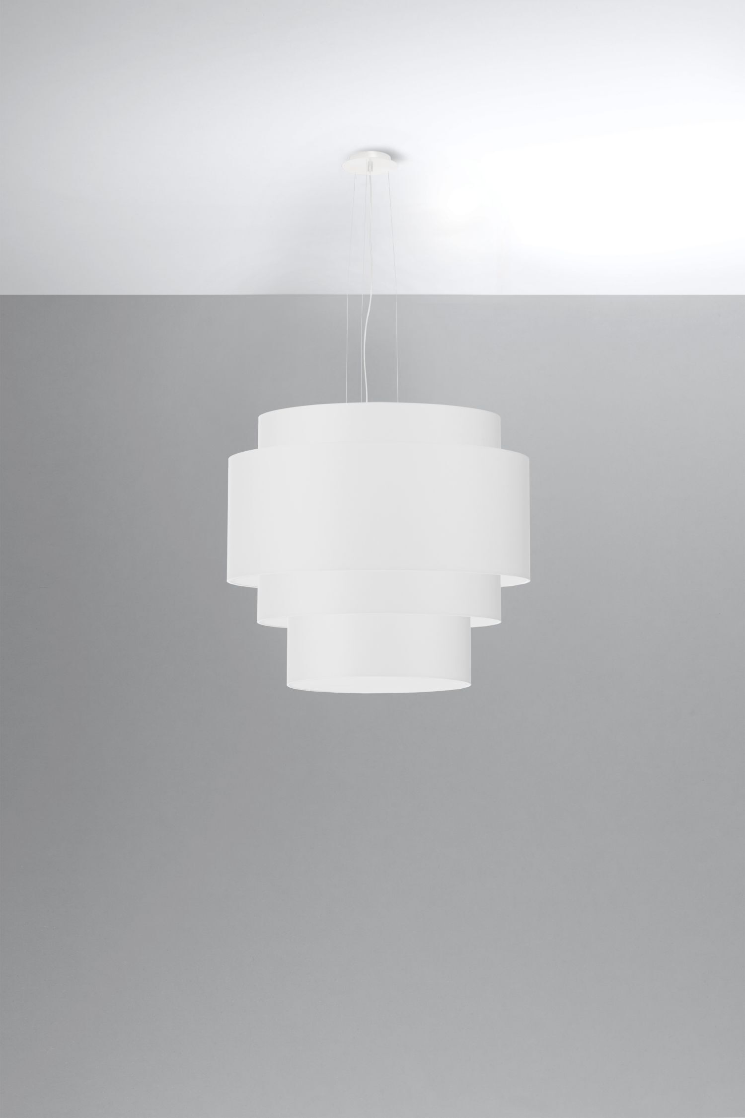 Lampe à suspendre Blanc Ø 50 cm Tissu Moderne 5x E27 MALY
