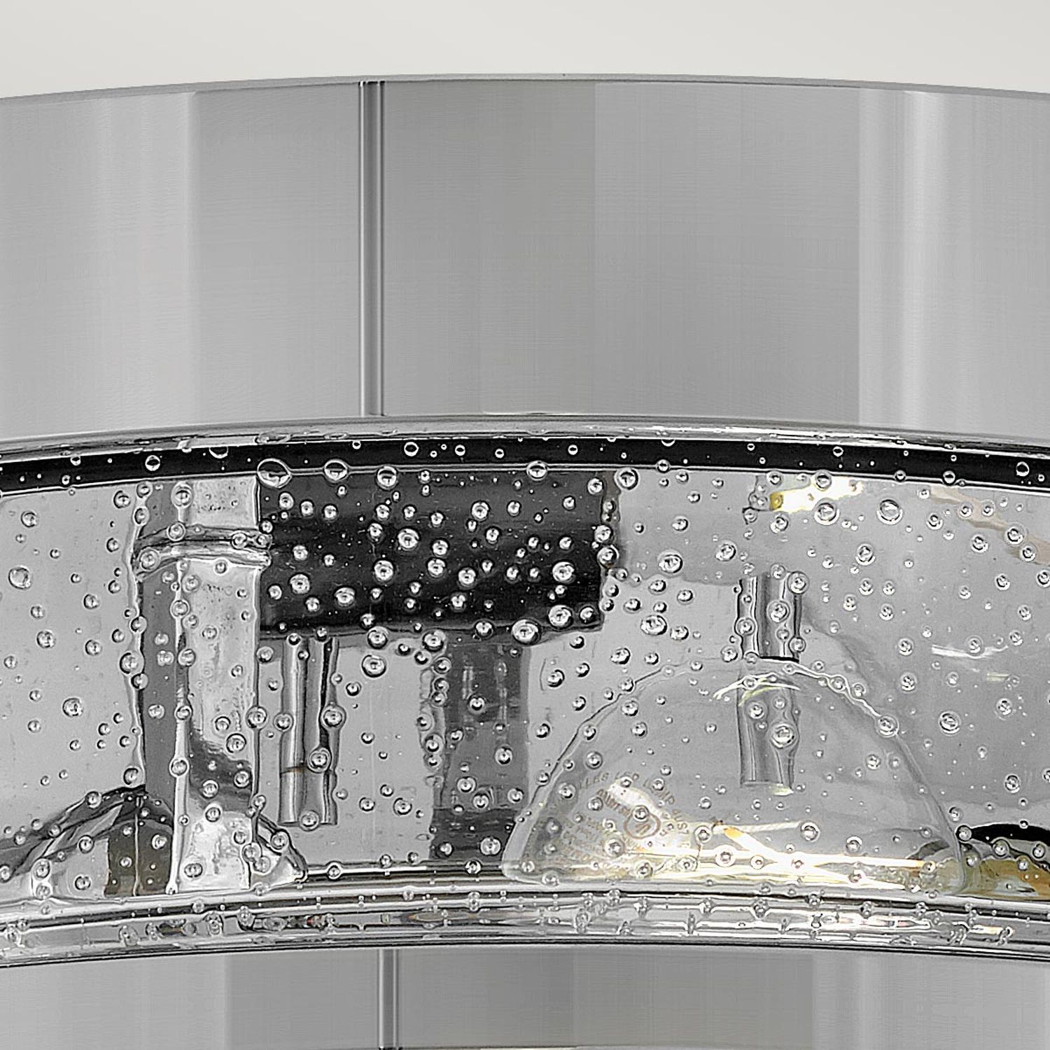 Deckenleuchte rund D: 40 cm Chrom aus Metall Glas 3x E27 Waschmaschine, Waschtrommel, Trommellicht, Gläser mit Tropfen, Bubbler
