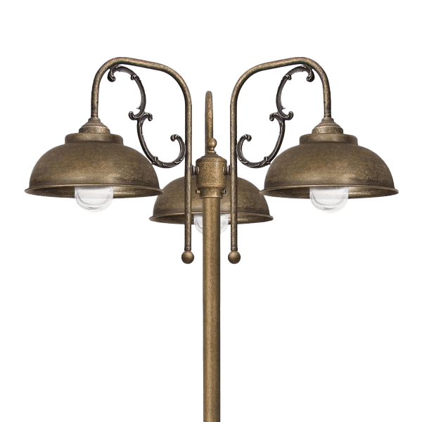 Straßenlaterne, Lampe, Außenbeleuchtung, antikbronze, Dreifach-Lampe