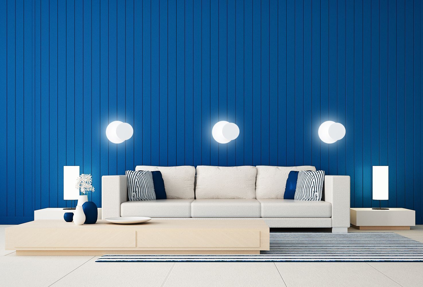 Applique murale Blanc Métal Bois rond Scandinave G9
