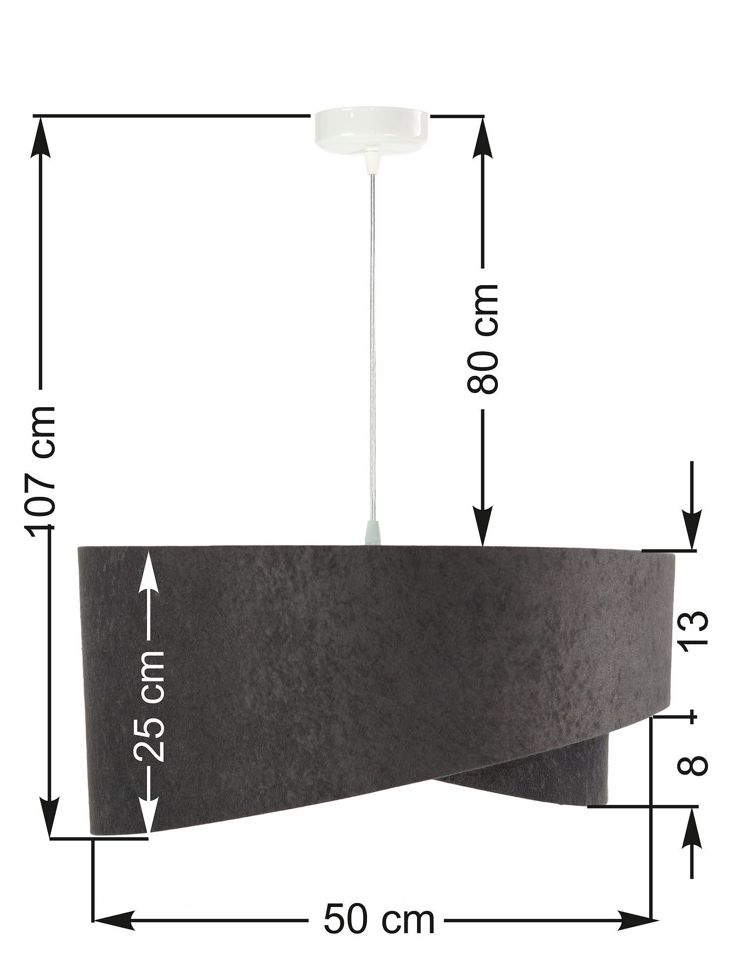 Lampe à suspendre gris foncé menthe ronde Ø50cm table à manger