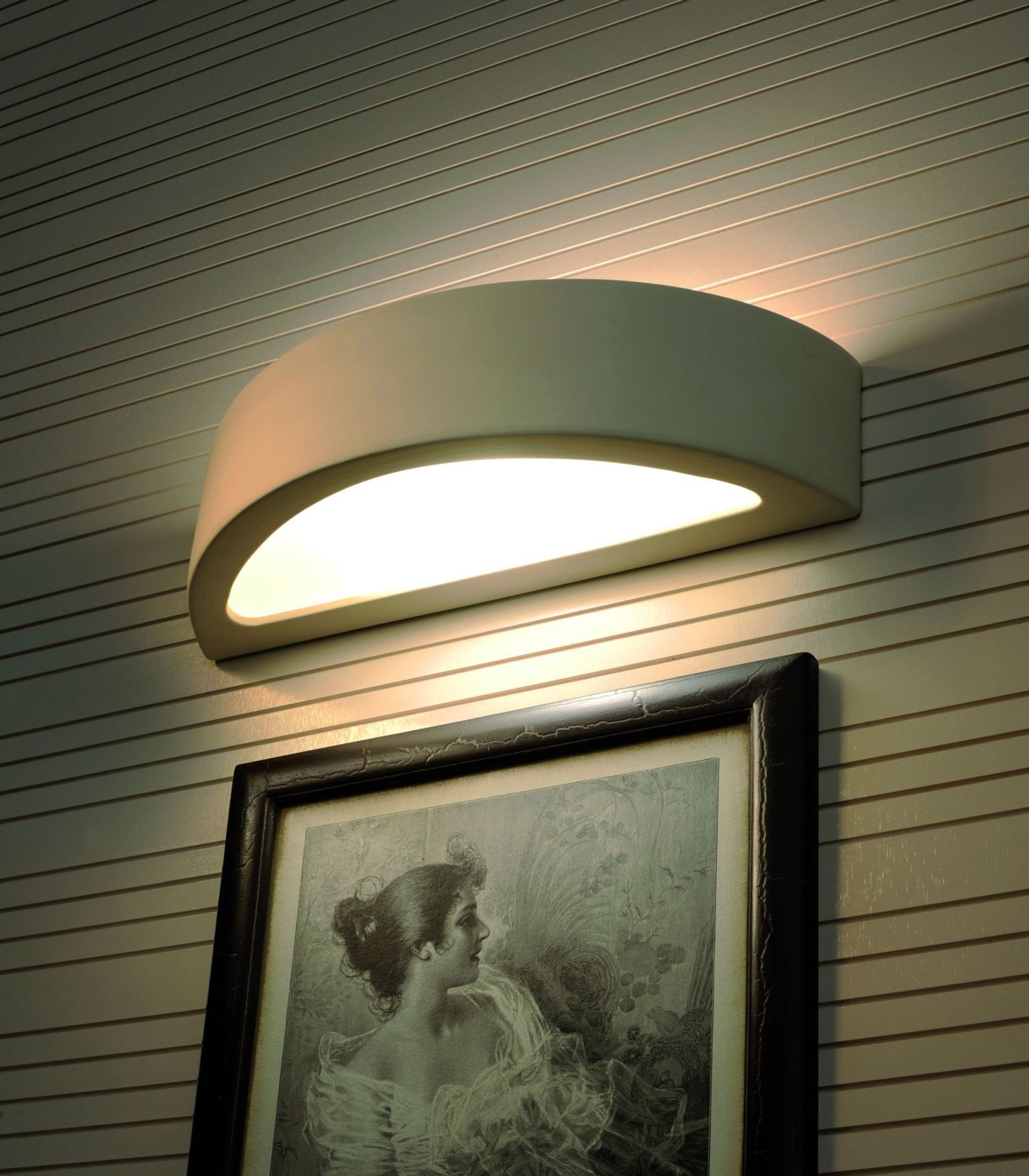 Lampe plâtre Blanc Peinte lumière élégante E27 ORION