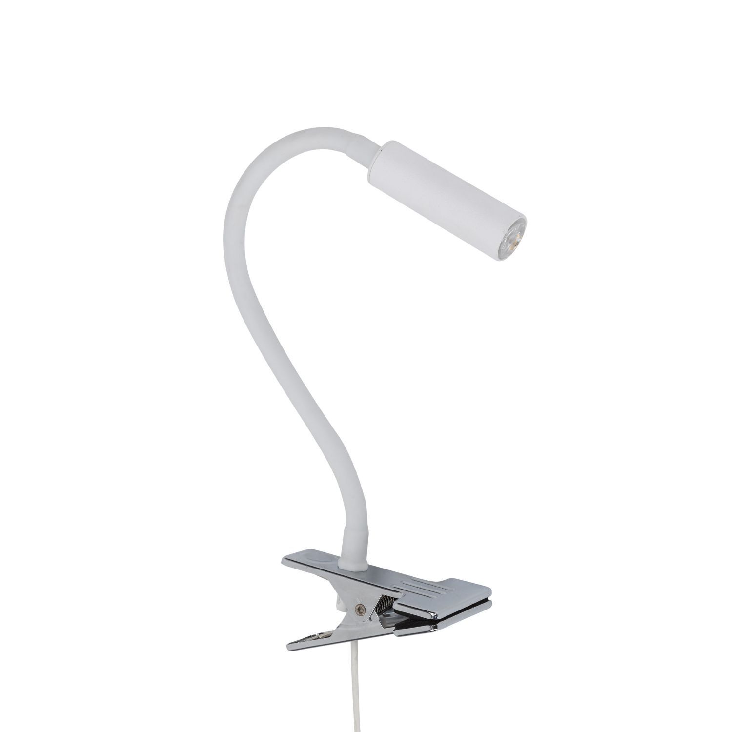 Lampe de bureau à pince Bras flexible 40 cm G9 blanc chrome